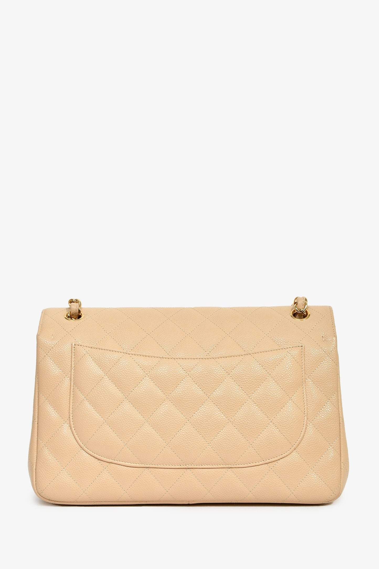 Chanel™ 2011 Beige Caviar Leather Jumbo Double Flap Bag