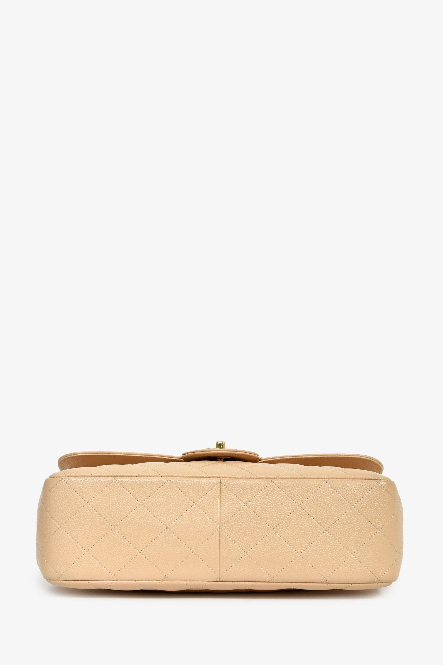 Chanel™ 2011 Beige Caviar Leather Jumbo Double Flap Bag