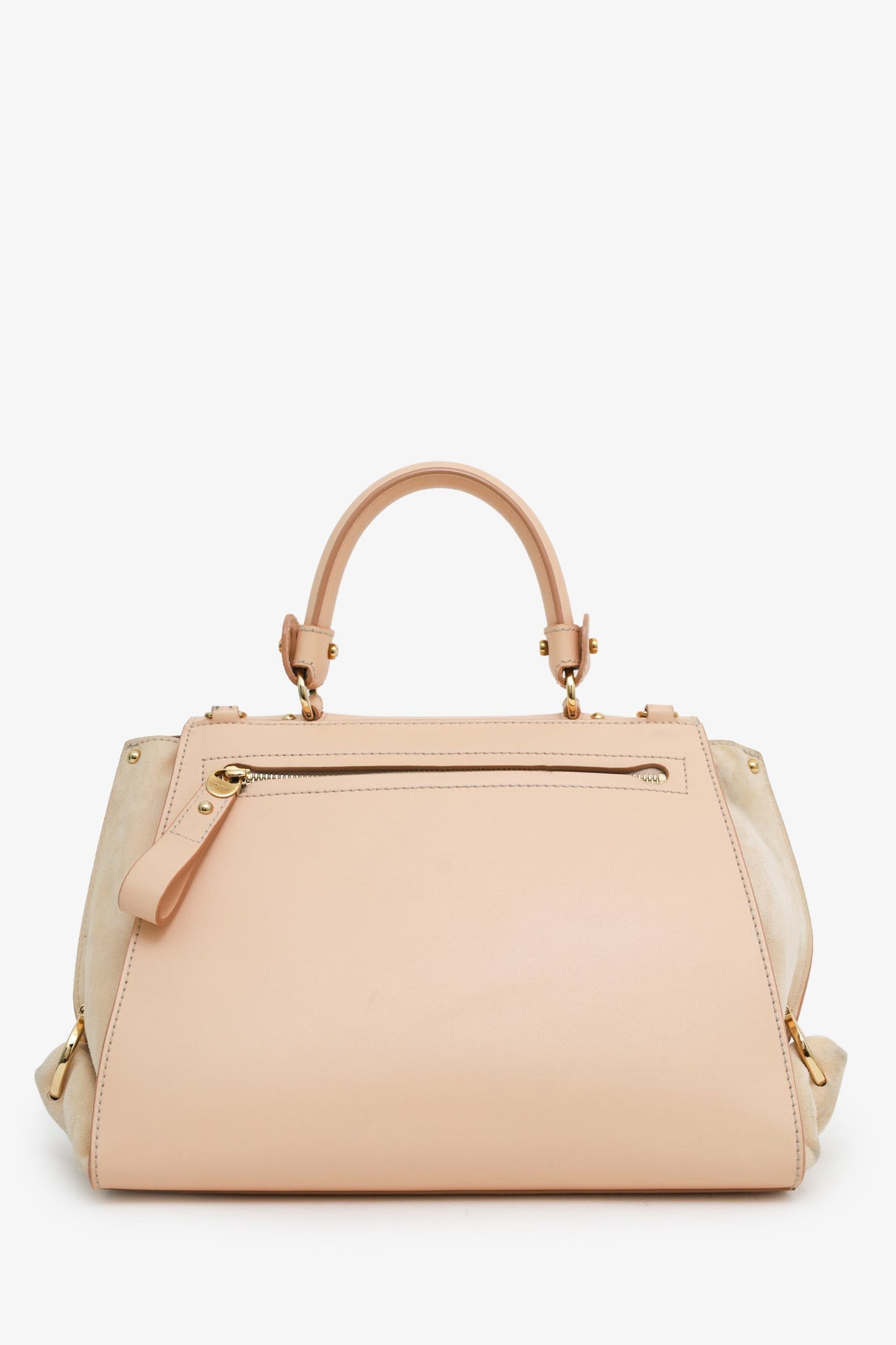 Salvatore Ferragamo Pink Leather/Suede 'Gancio' Top Handle Bag GHW