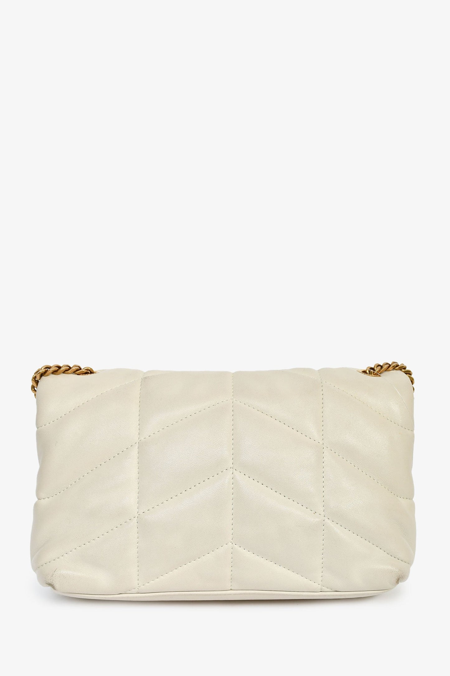 Saint Laurent 2020 Cream Lambskin Leather Toy Puffer Crossbody Bag