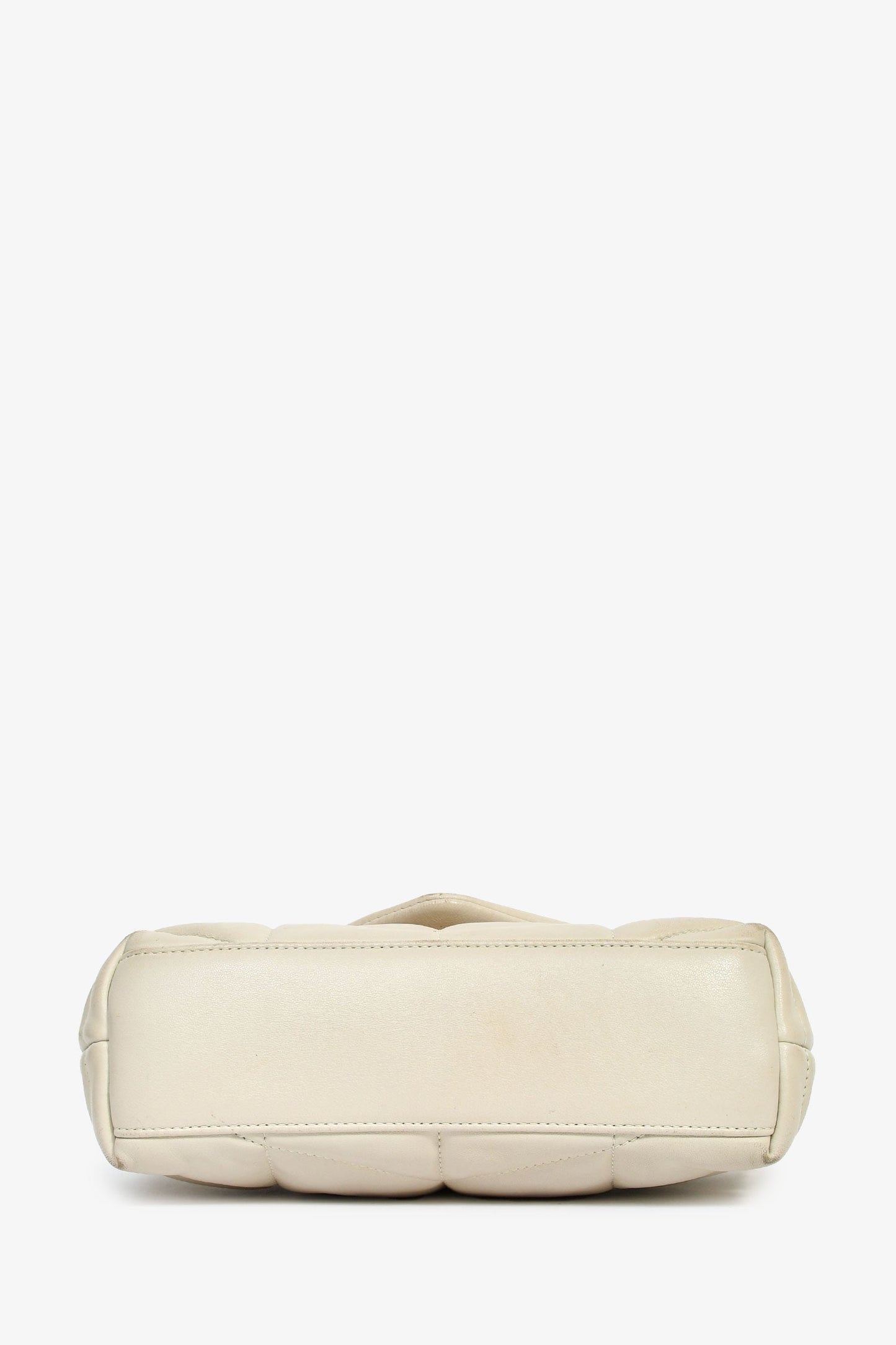 Saint Laurent 2020 Cream Lambskin Leather Toy Puffer Crossbody Bag