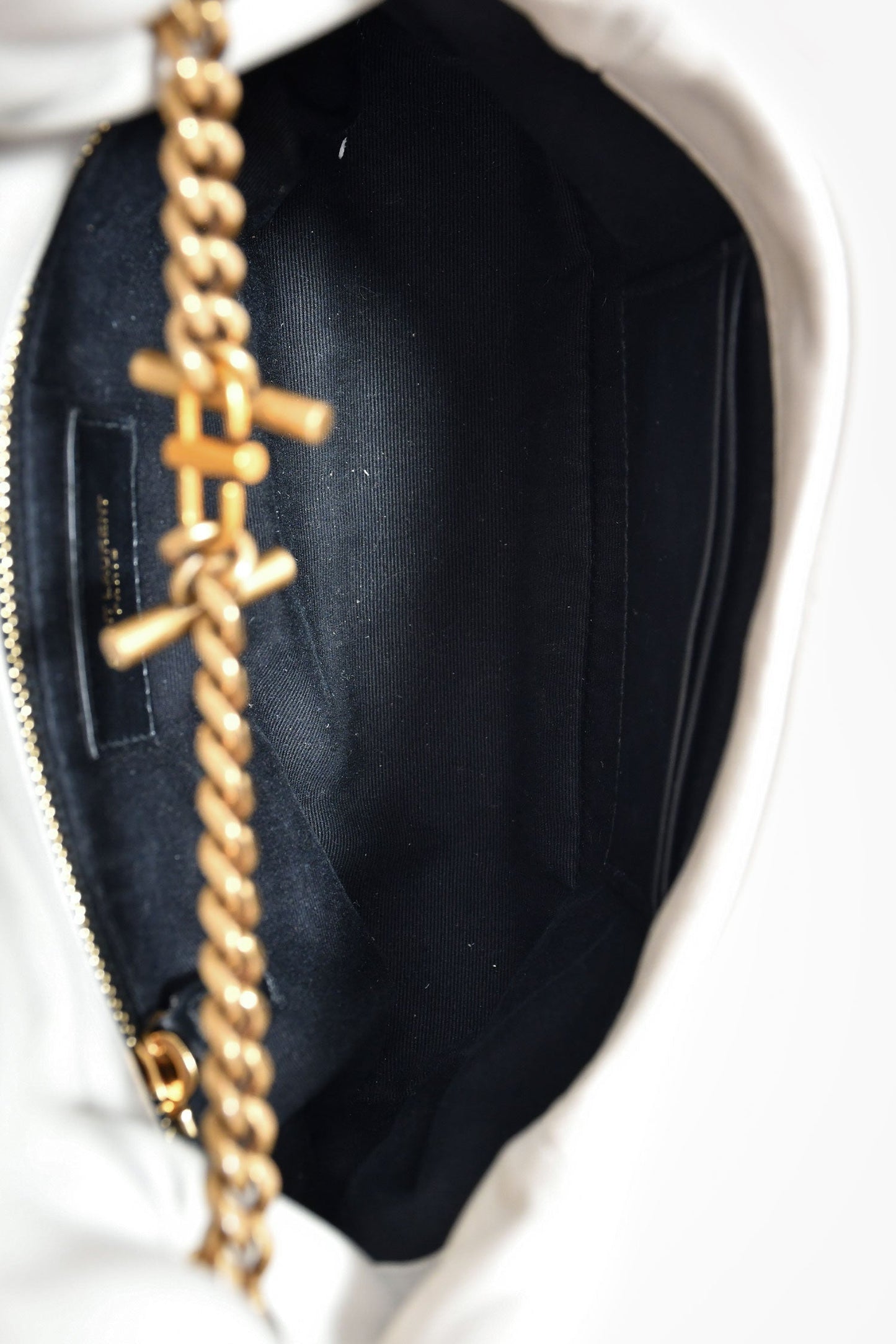 Saint Laurent 2020 Cream Lambskin Leather Toy Puffer Crossbody Bag