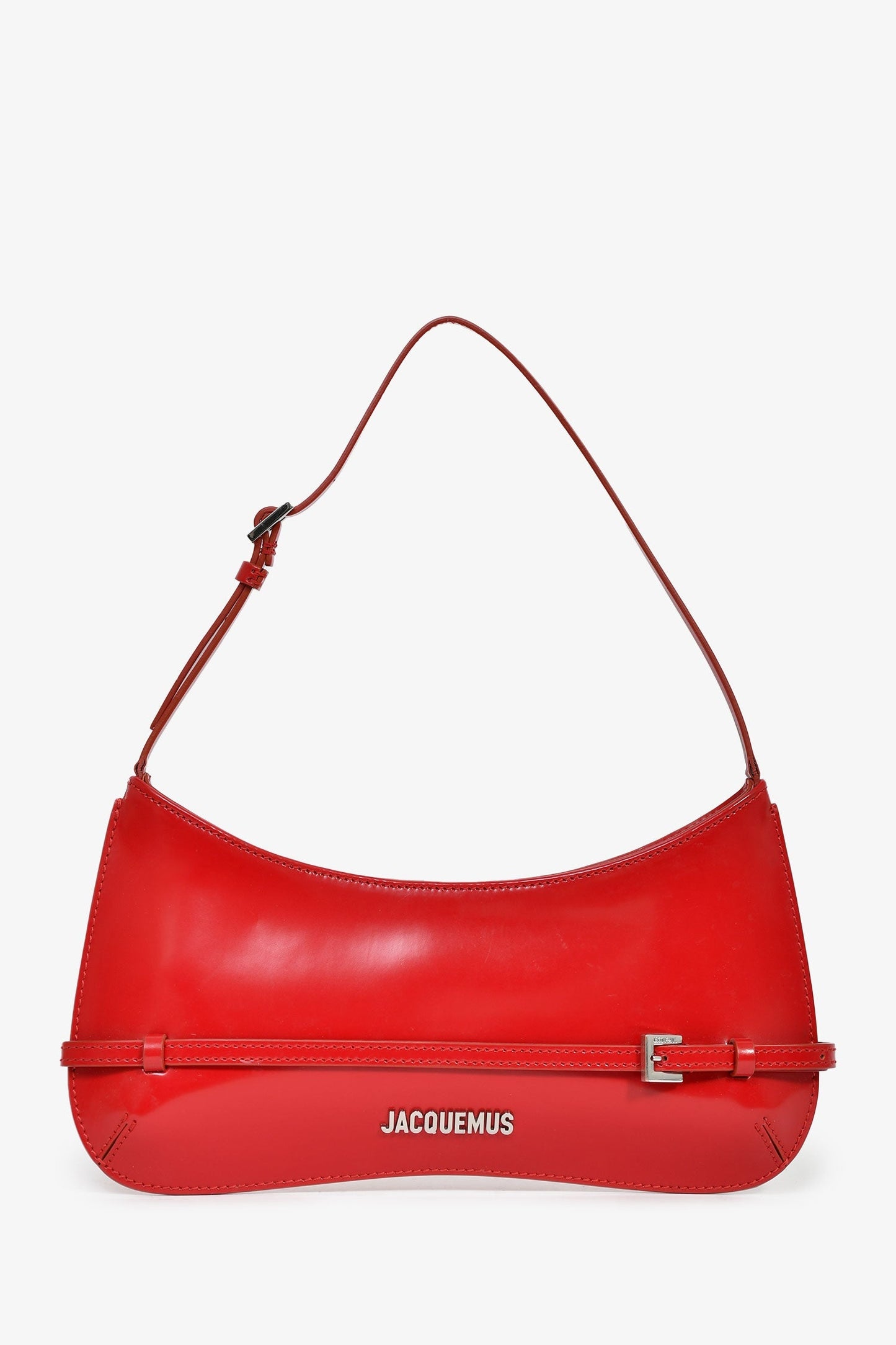 Jacquemus Red Leather 'Le Bisou Ceinture' Shoulder Bag