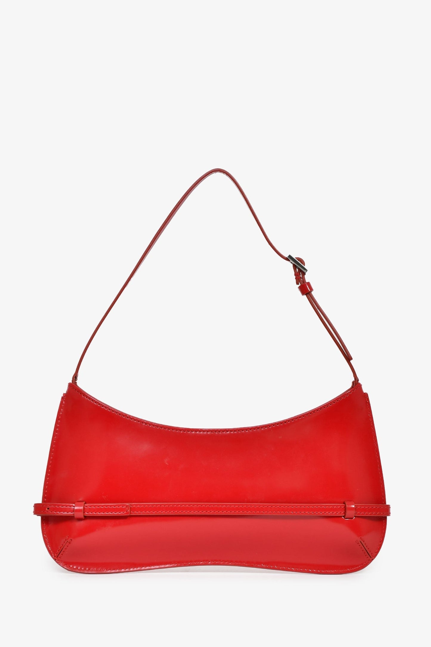 Jacquemus Red Leather 'Le Bisou Ceinture' Shoulder Bag