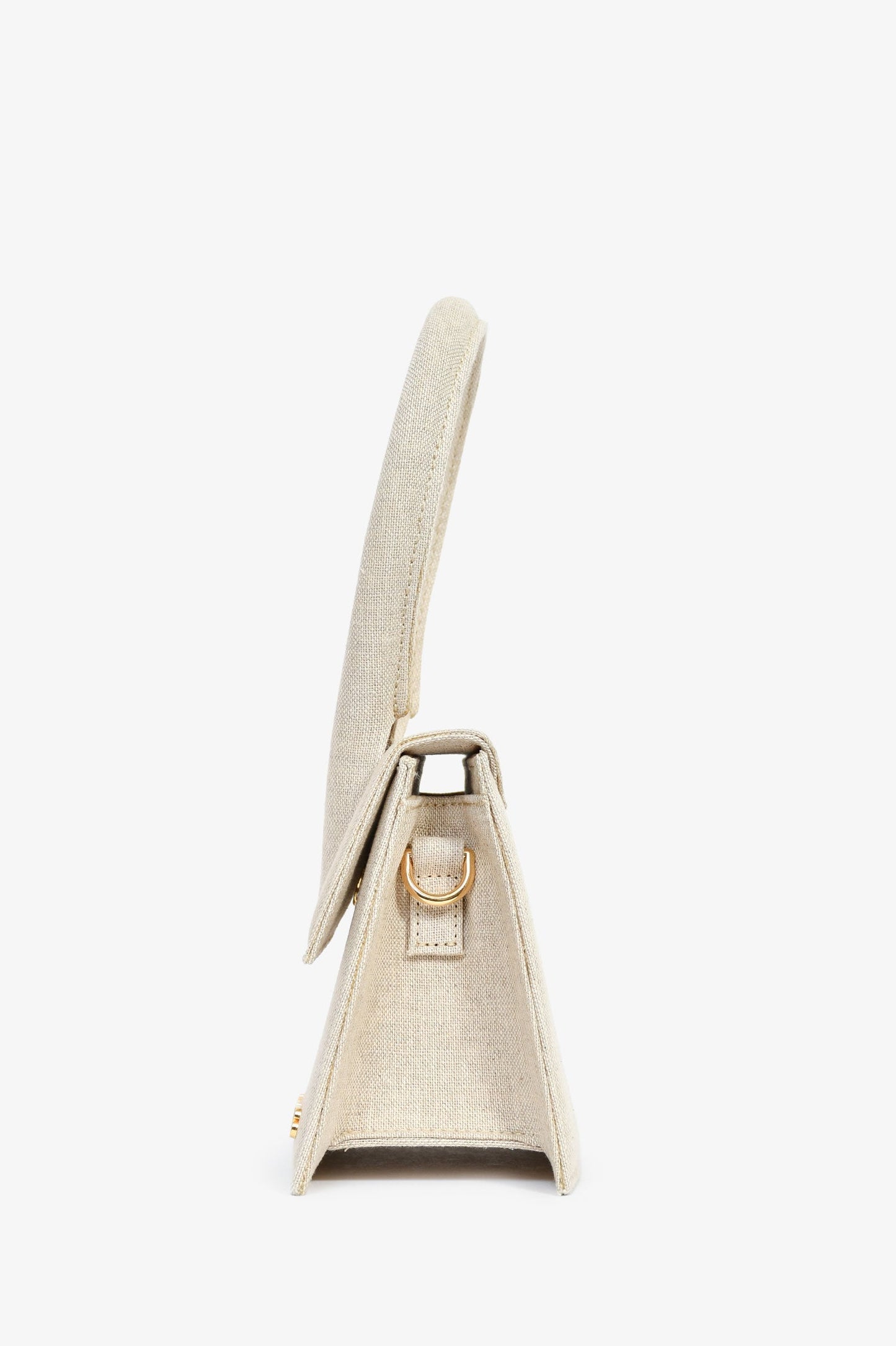 Jacquemus Light Beige Canvas Medium Chiquito Top Handle With Strap
