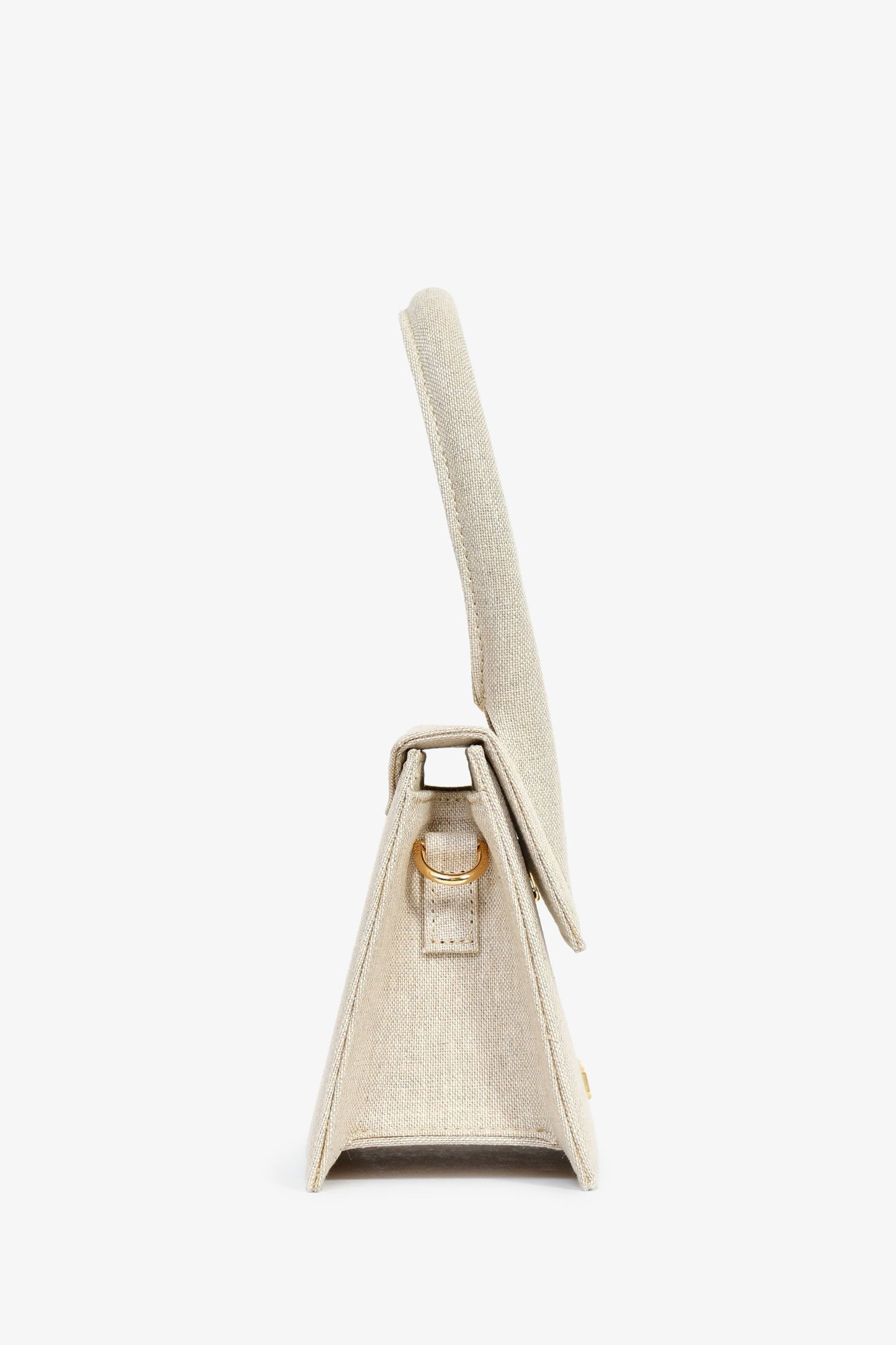 Jacquemus Light Beige Canvas Medium Chiquito Top Handle With Strap