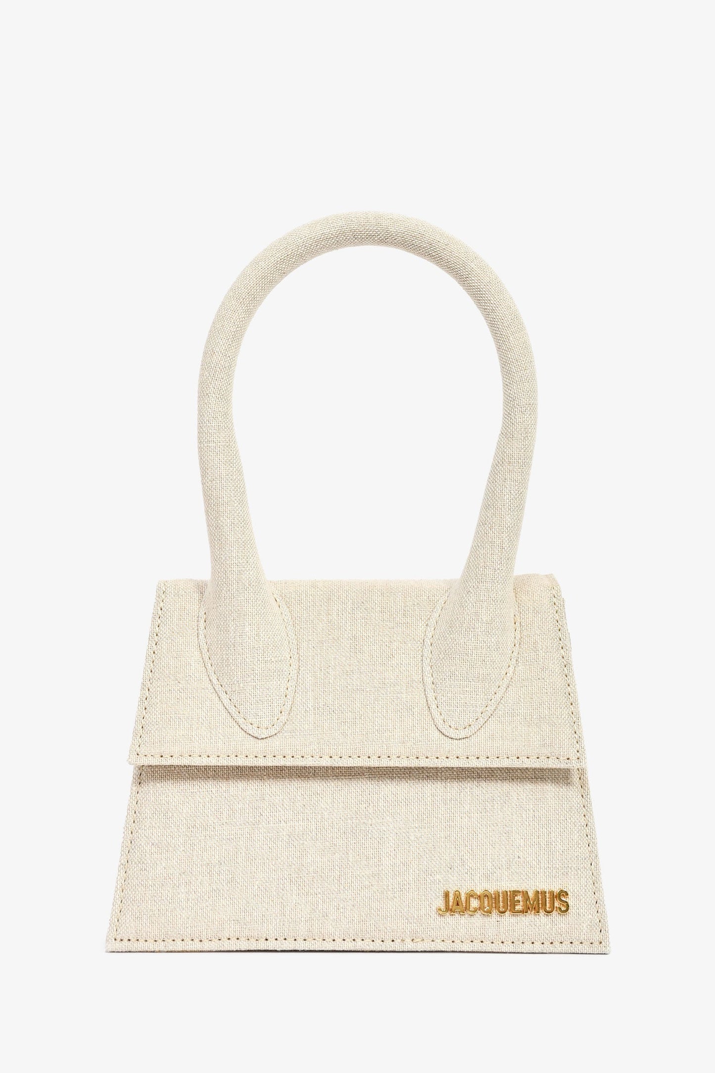 Jacquemus Light Beige Canvas Medium Chiquito Top Handle With Strap