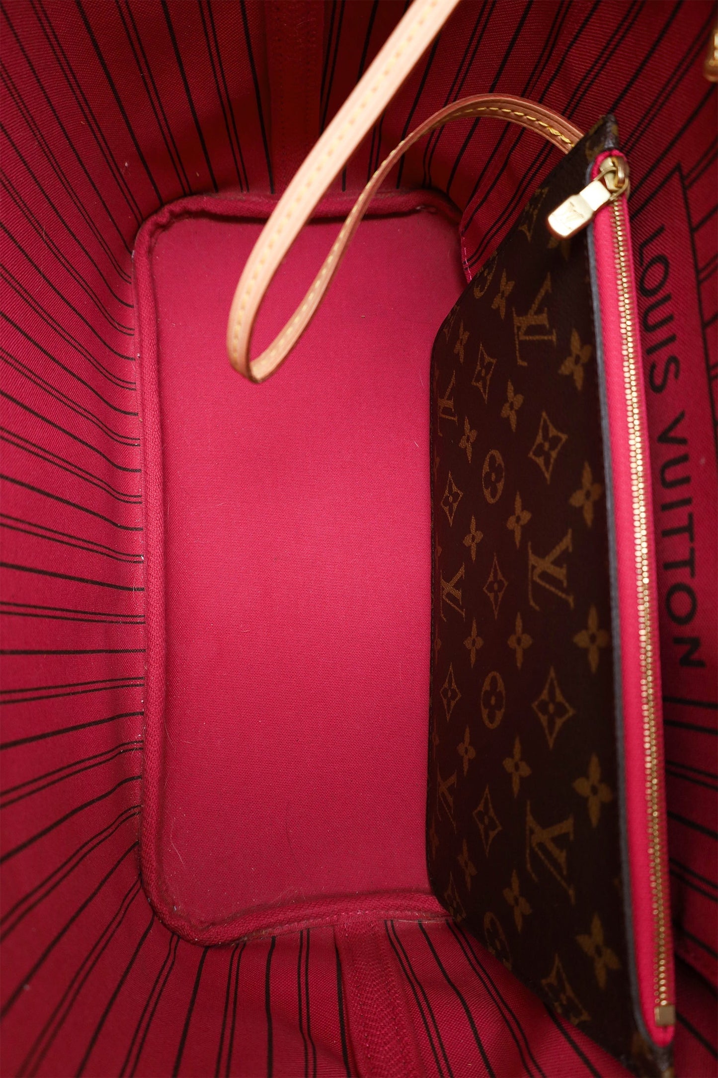 Louis Vuitton Brown Monogram Neverfull MM Tote With Pouch