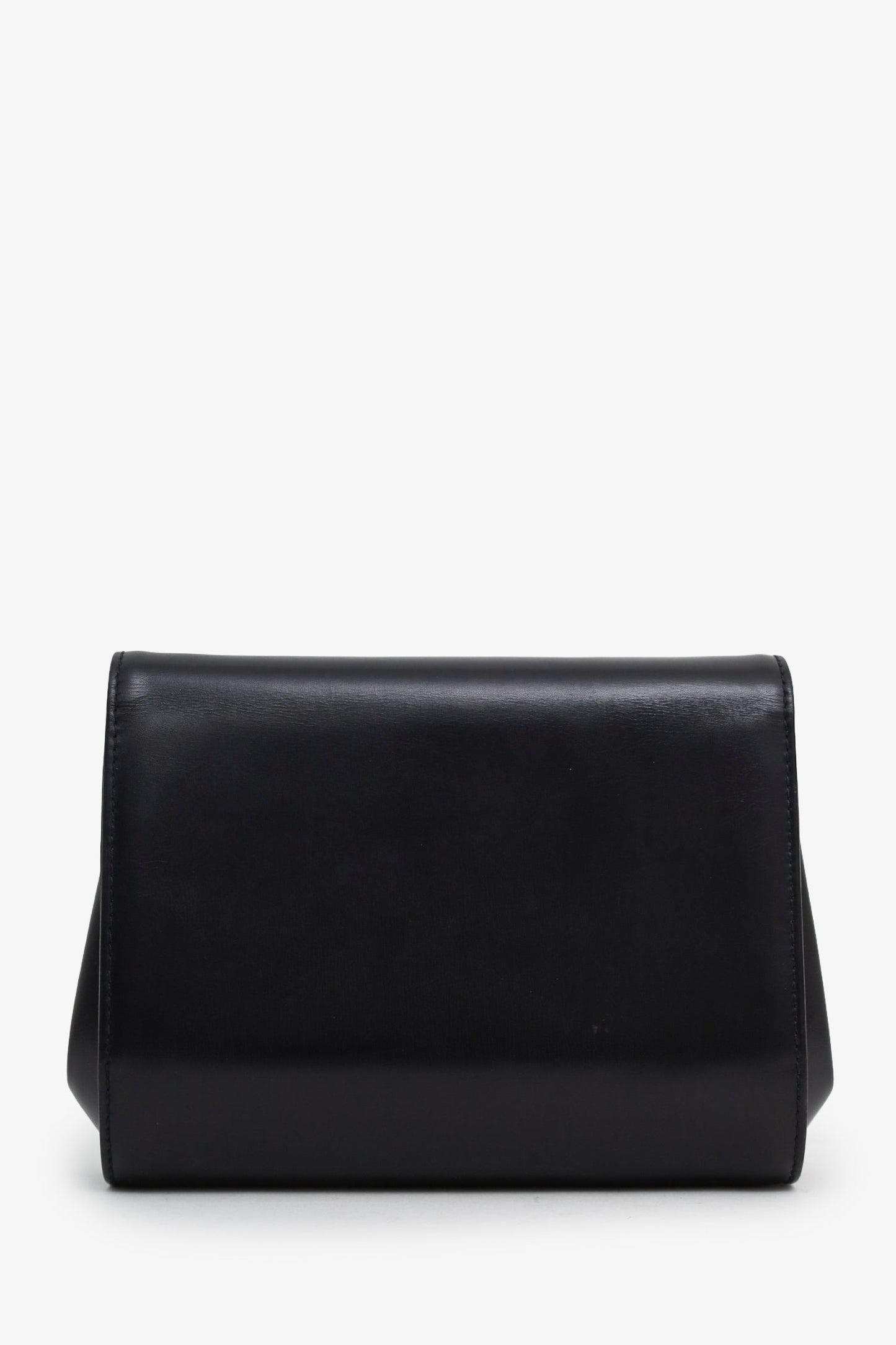 Gucci Vintage Black Box Leather Flap Shoulder Bag