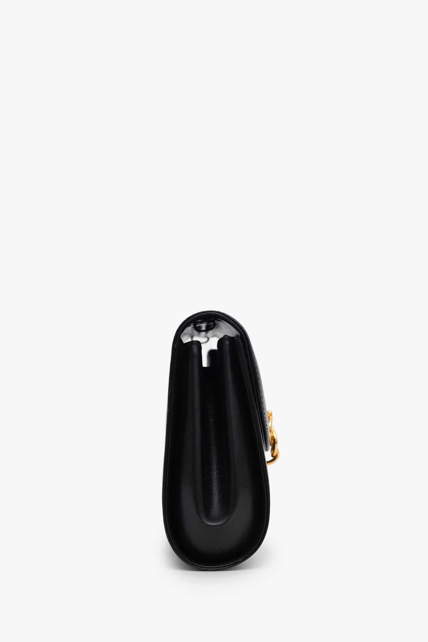 Gucci Vintage Black Box Leather Flap Shoulder Bag