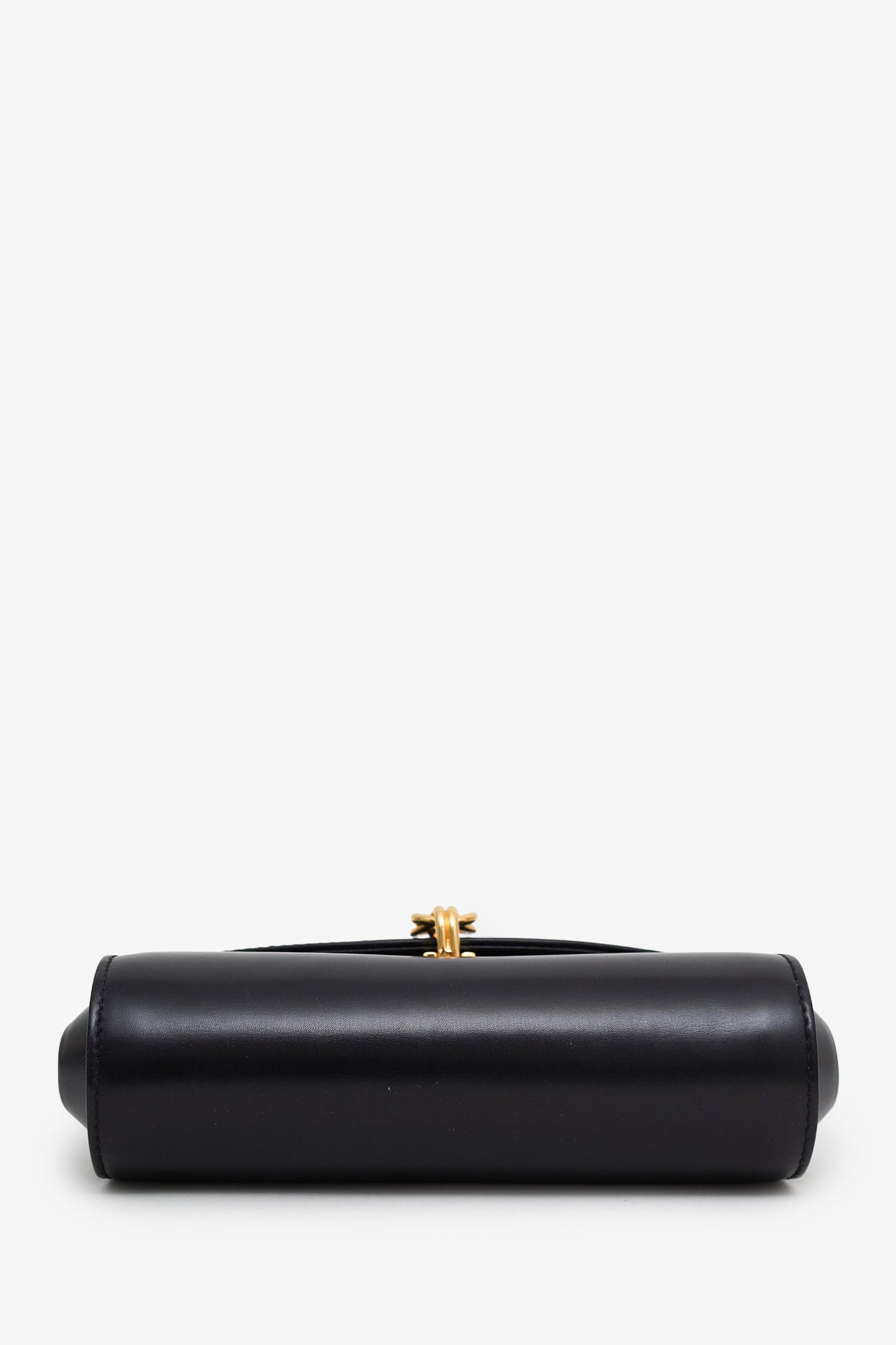 Gucci Vintage Black Box Leather Flap Shoulder Bag