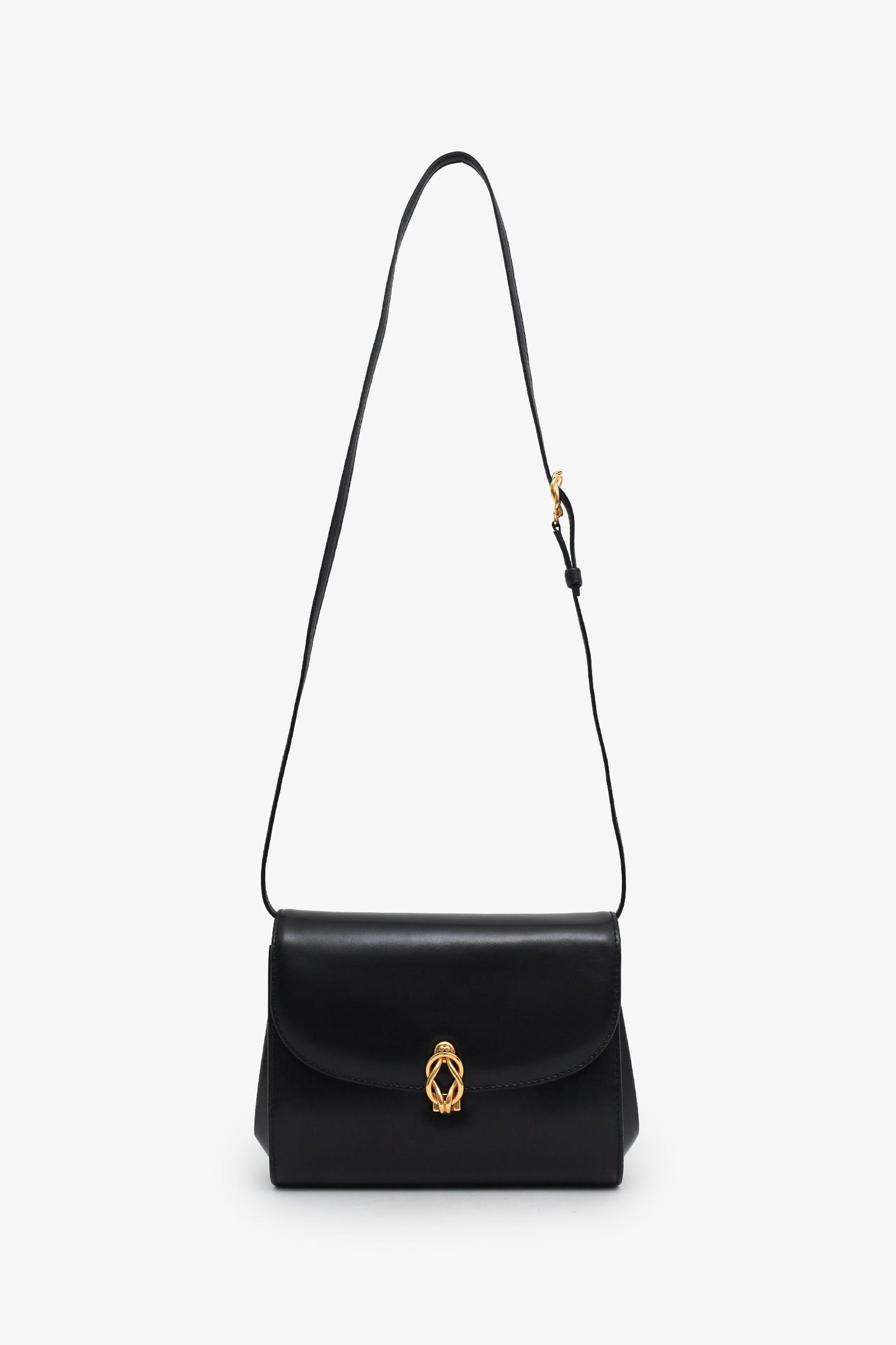 Gucci Vintage Black Box Leather Flap Shoulder Bag