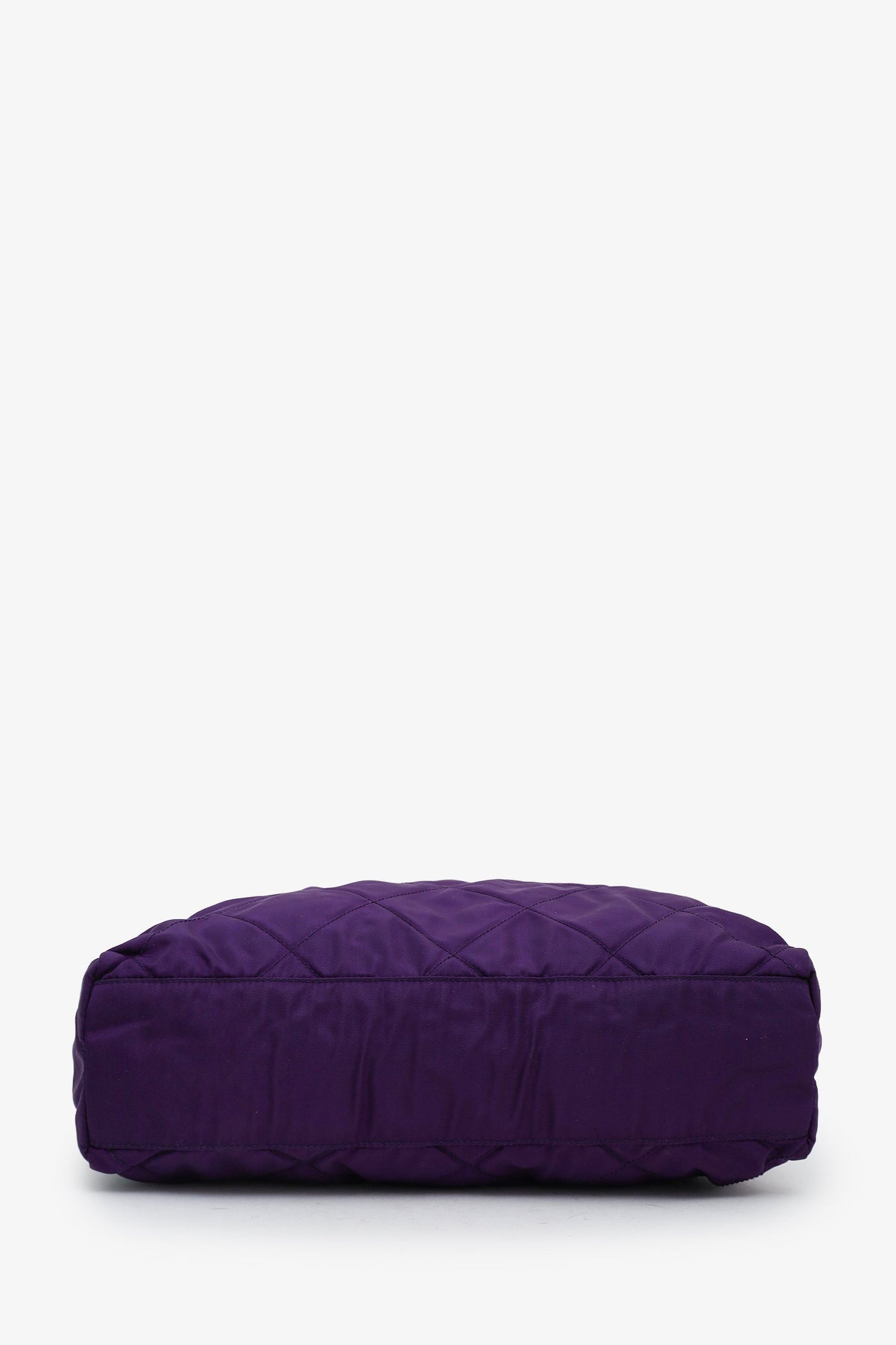 Prada Purple Nylon Quilted Chain Tote Bag