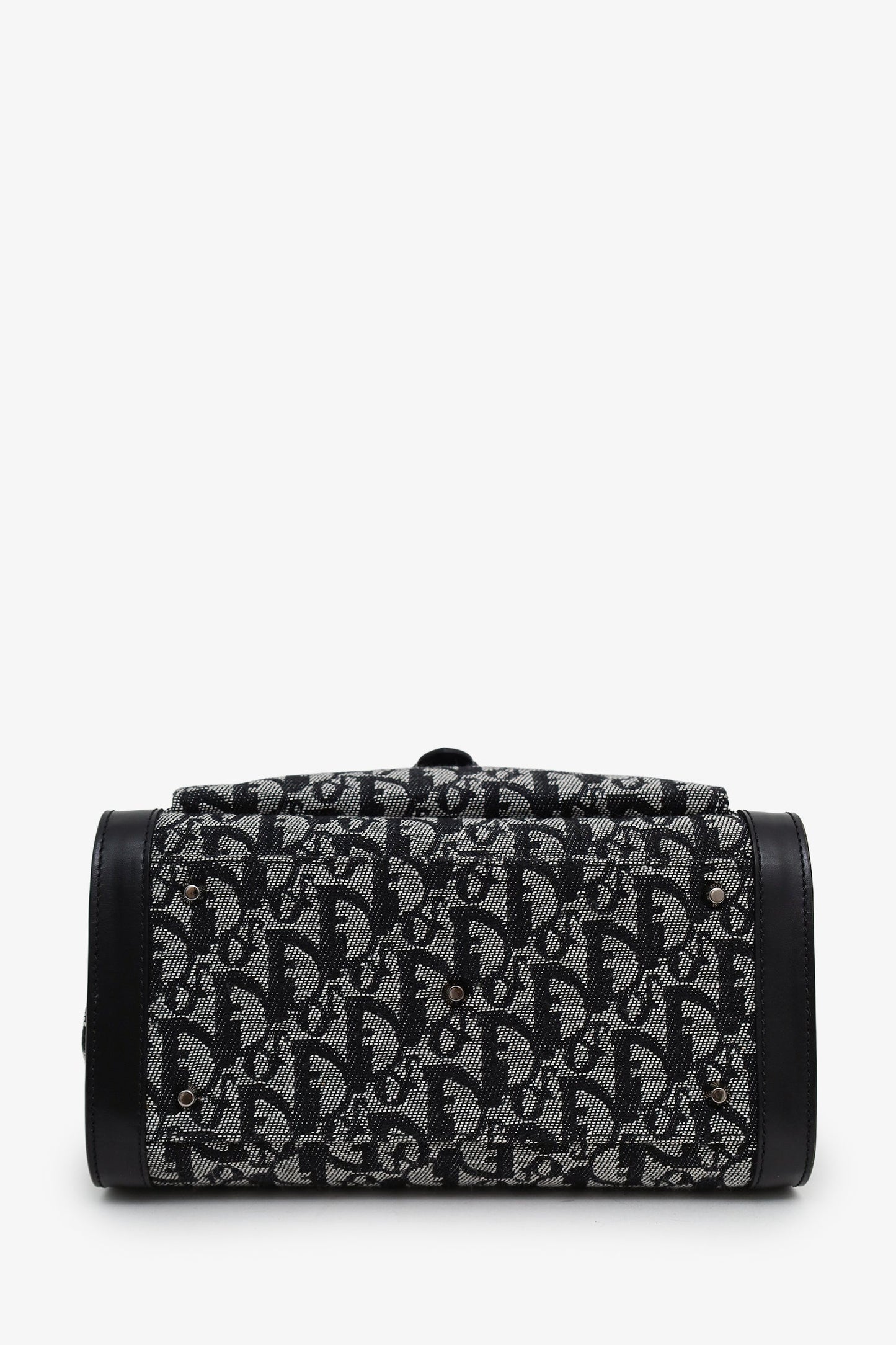 Christian Dior 2002 Black/Grey Oblique Canvas Pocket Diorissimo Trotter Tote