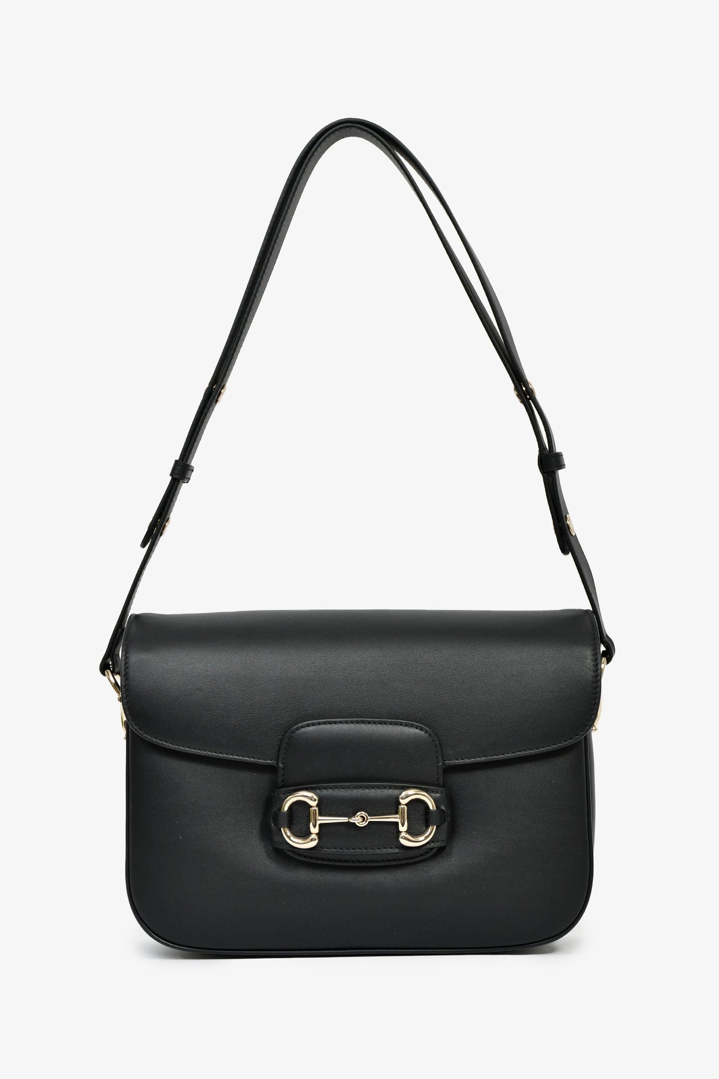 Gucci Black Leather Horsebit Medium 1955 Shoulder Bag