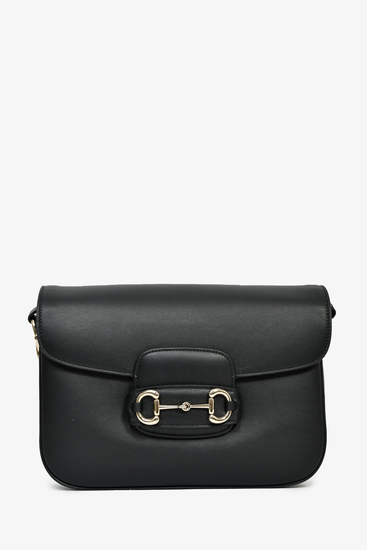Gucci Black Leather Horsebit Medium 1955 Shoulder Bag