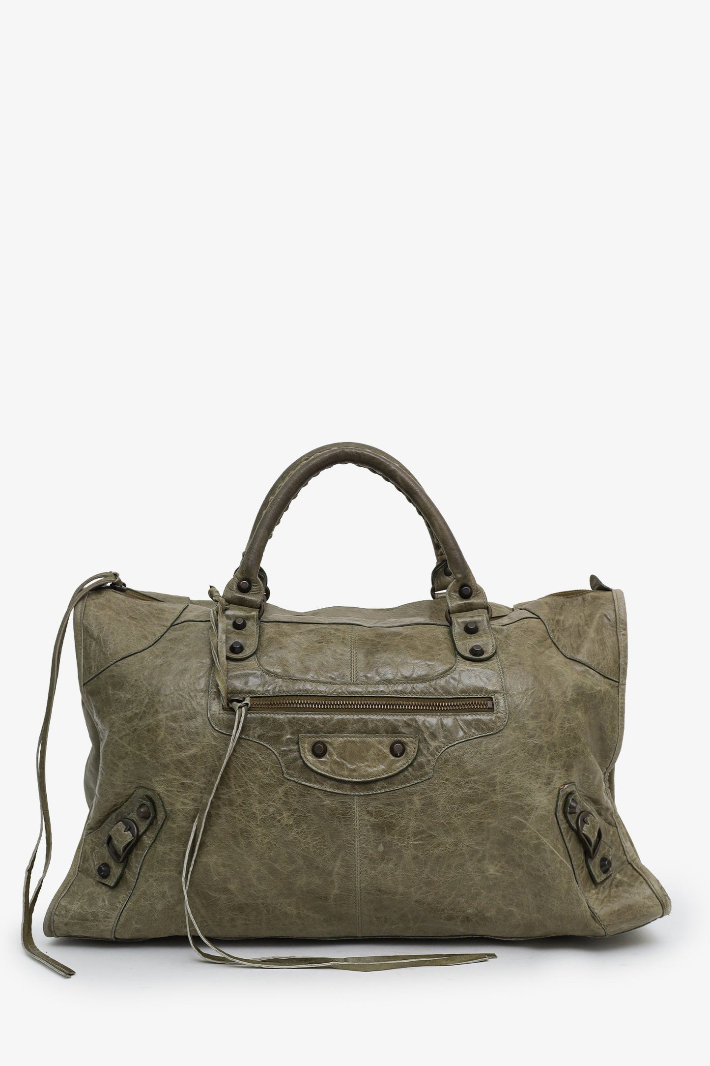 Balenciaga Green Leather Large City Bag