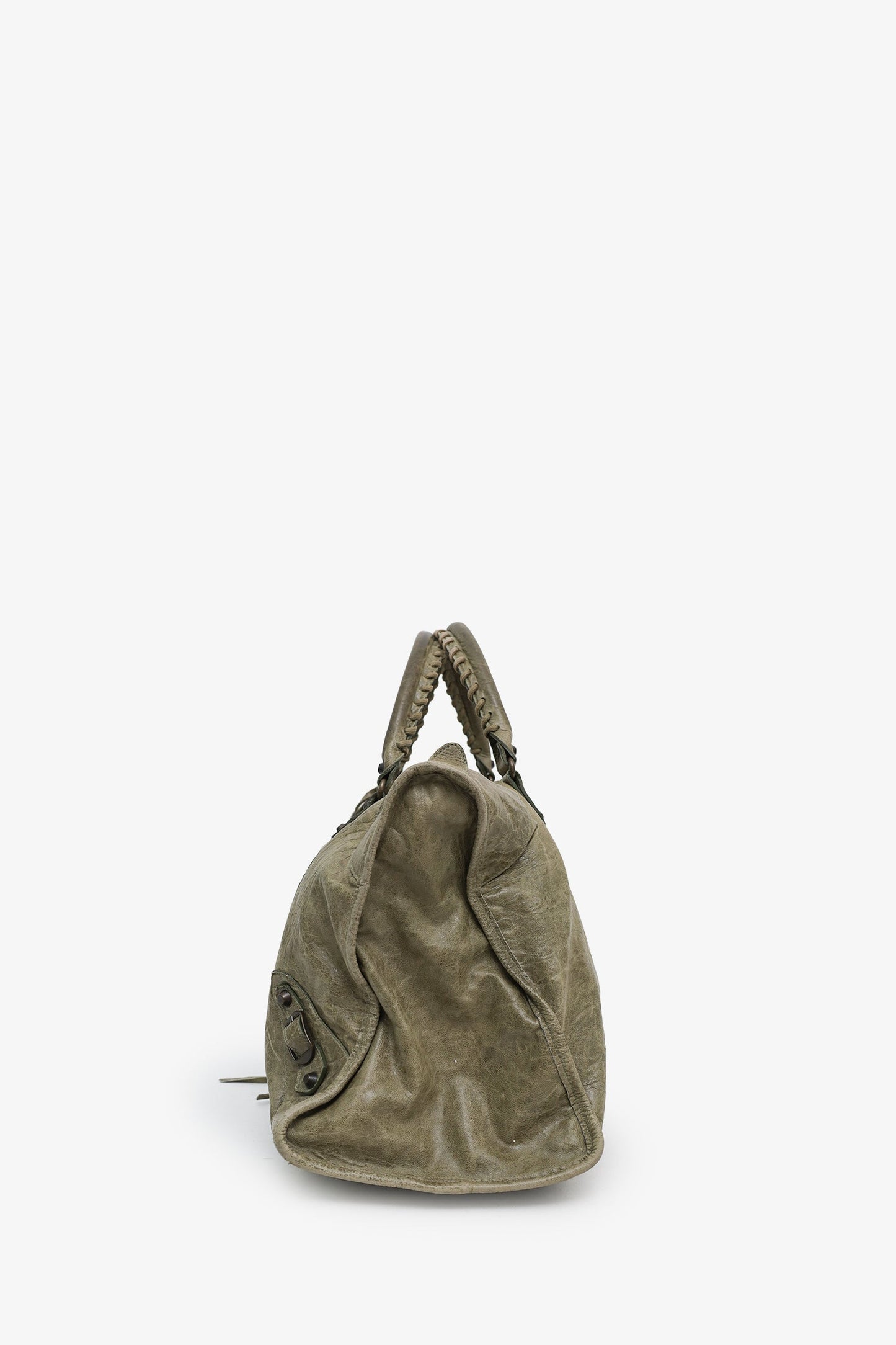 Balenciaga Green Leather Large City Bag