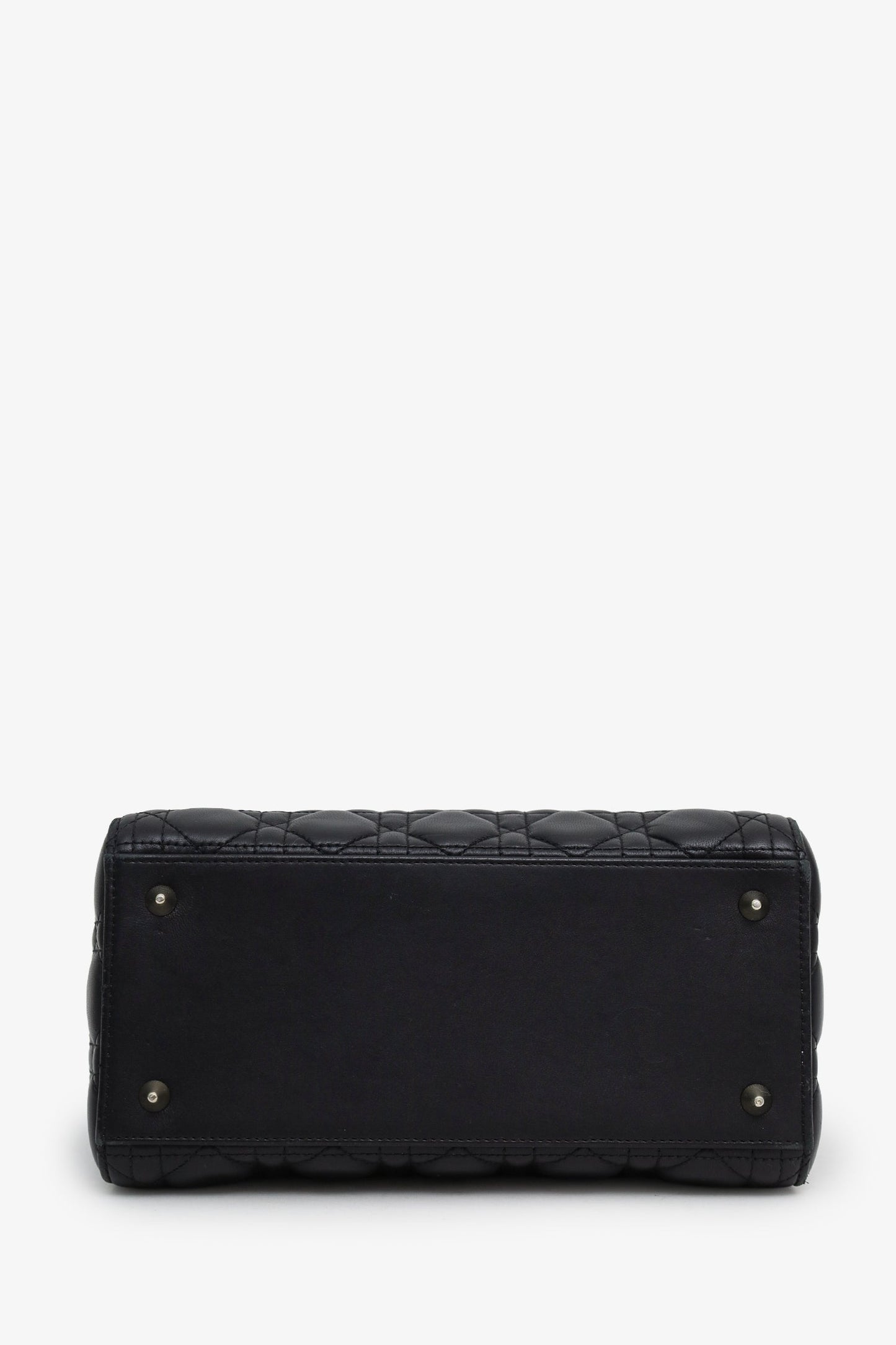 Christian Dior 2025 Black Cannage Lambskin Medium Lady Dior Bag With Strap