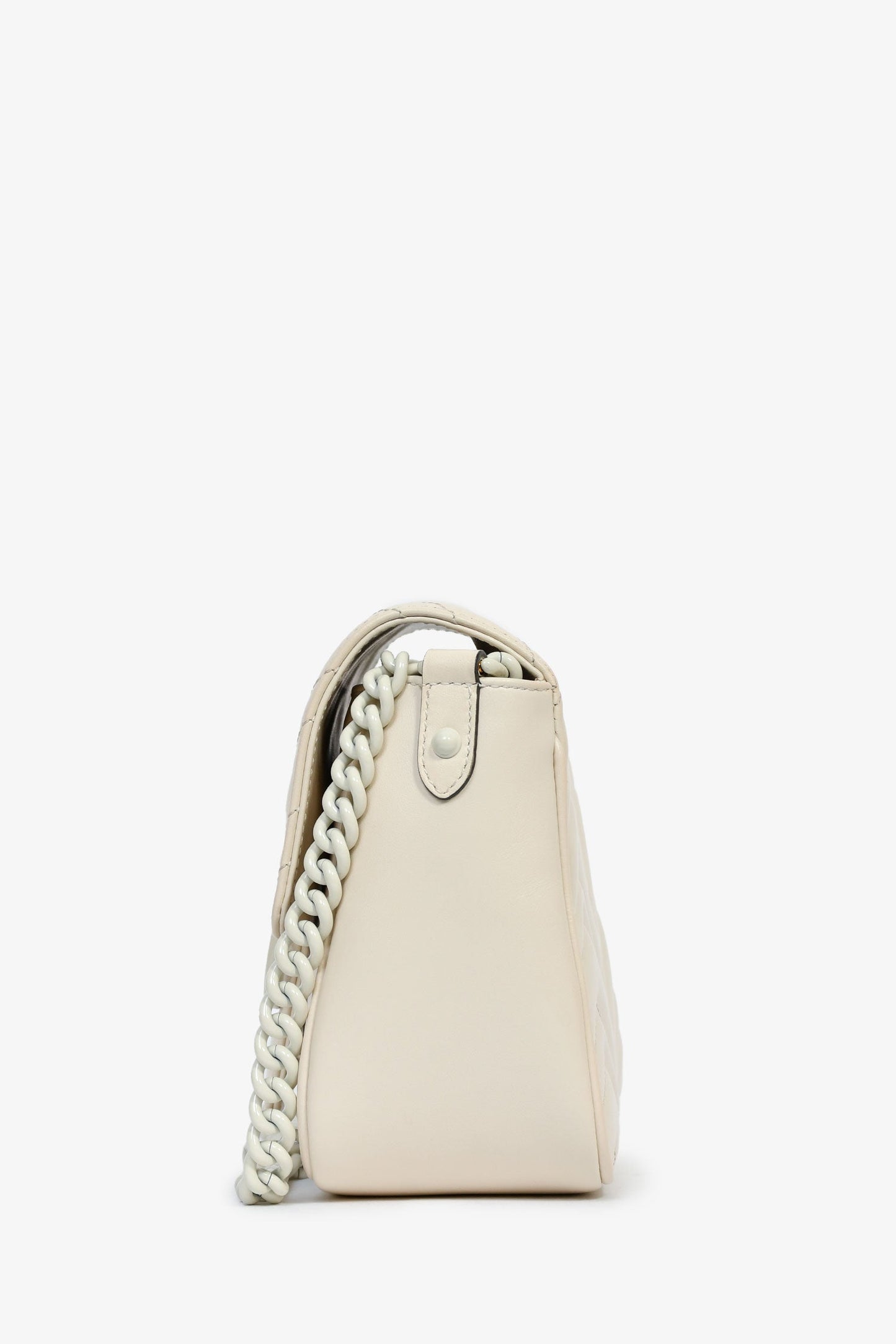 Gucci 2023 Cream Chevron Leather Monochrome Marmont Bag