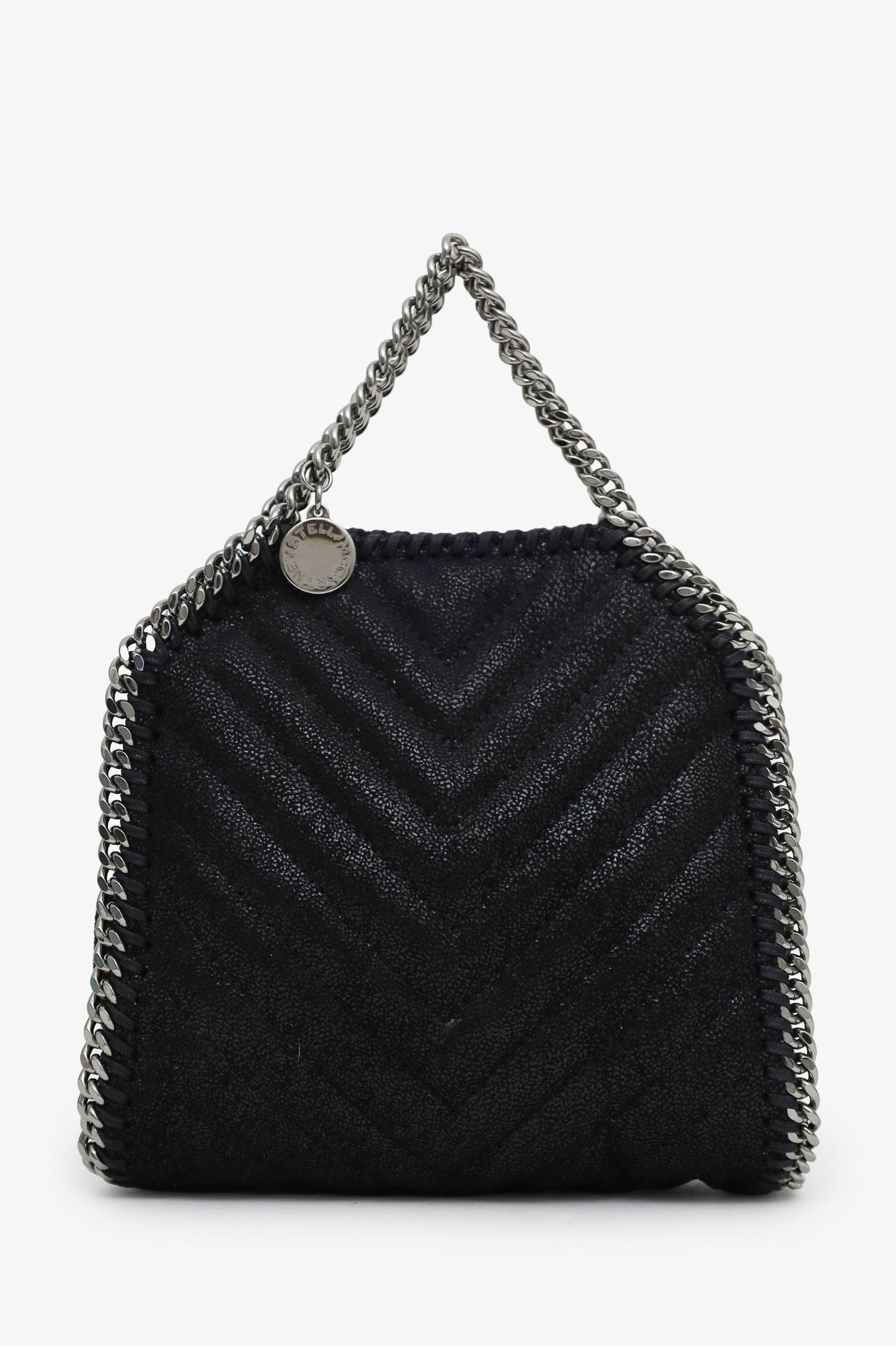 Stella McCartney Black Vegetarian Suede Falabella Top Handle Bag