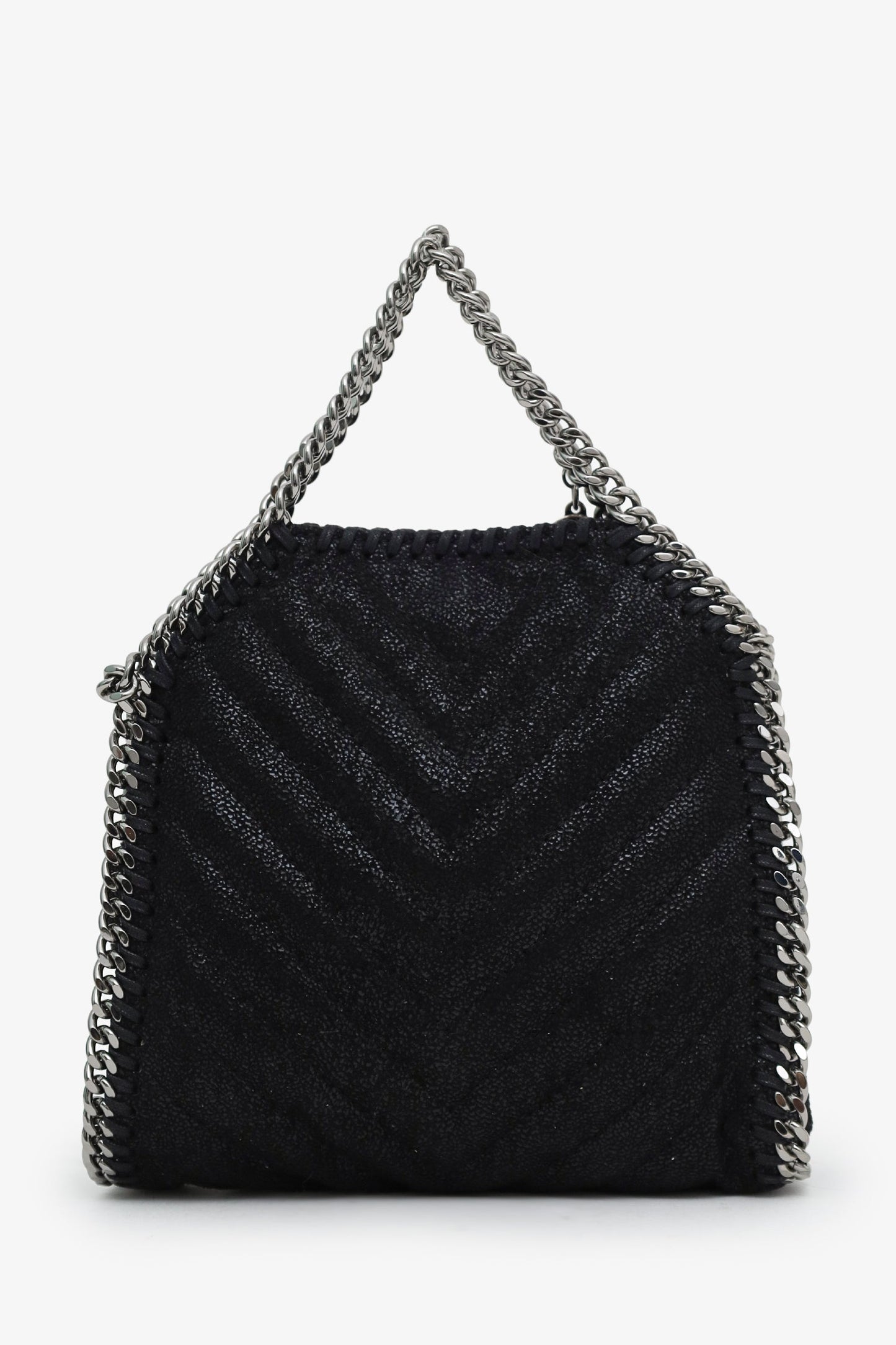 Stella McCartney Black Vegetarian Suede Falabella Top Handle Bag