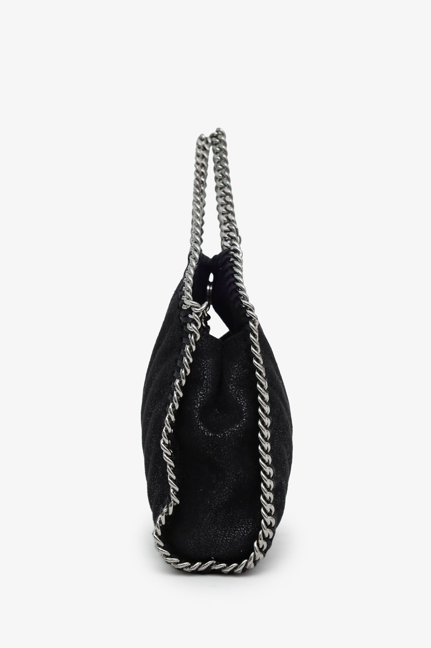Stella McCartney Black Vegetarian Suede Falabella Top Handle Bag
