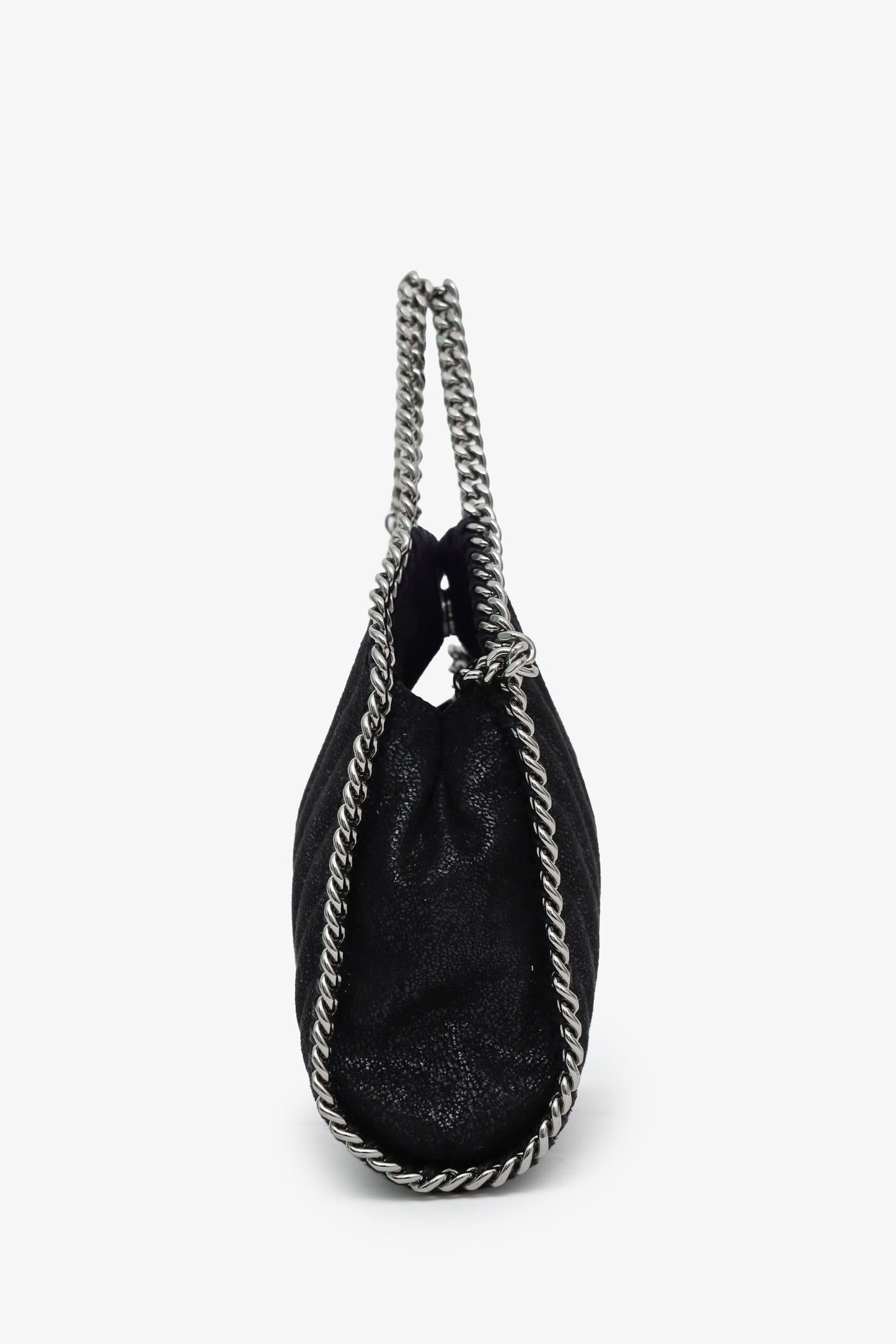 Stella McCartney Black Vegetarian Suede Falabella Top Handle Bag