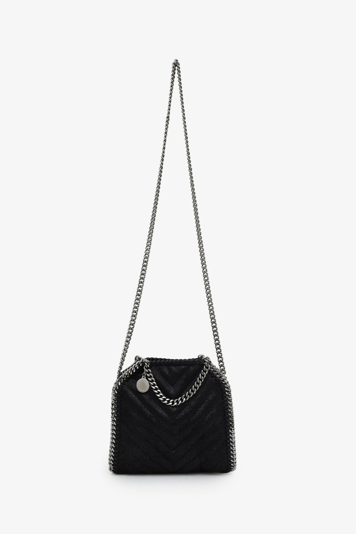 Stella McCartney Black Vegetarian Suede Falabella Top Handle Bag