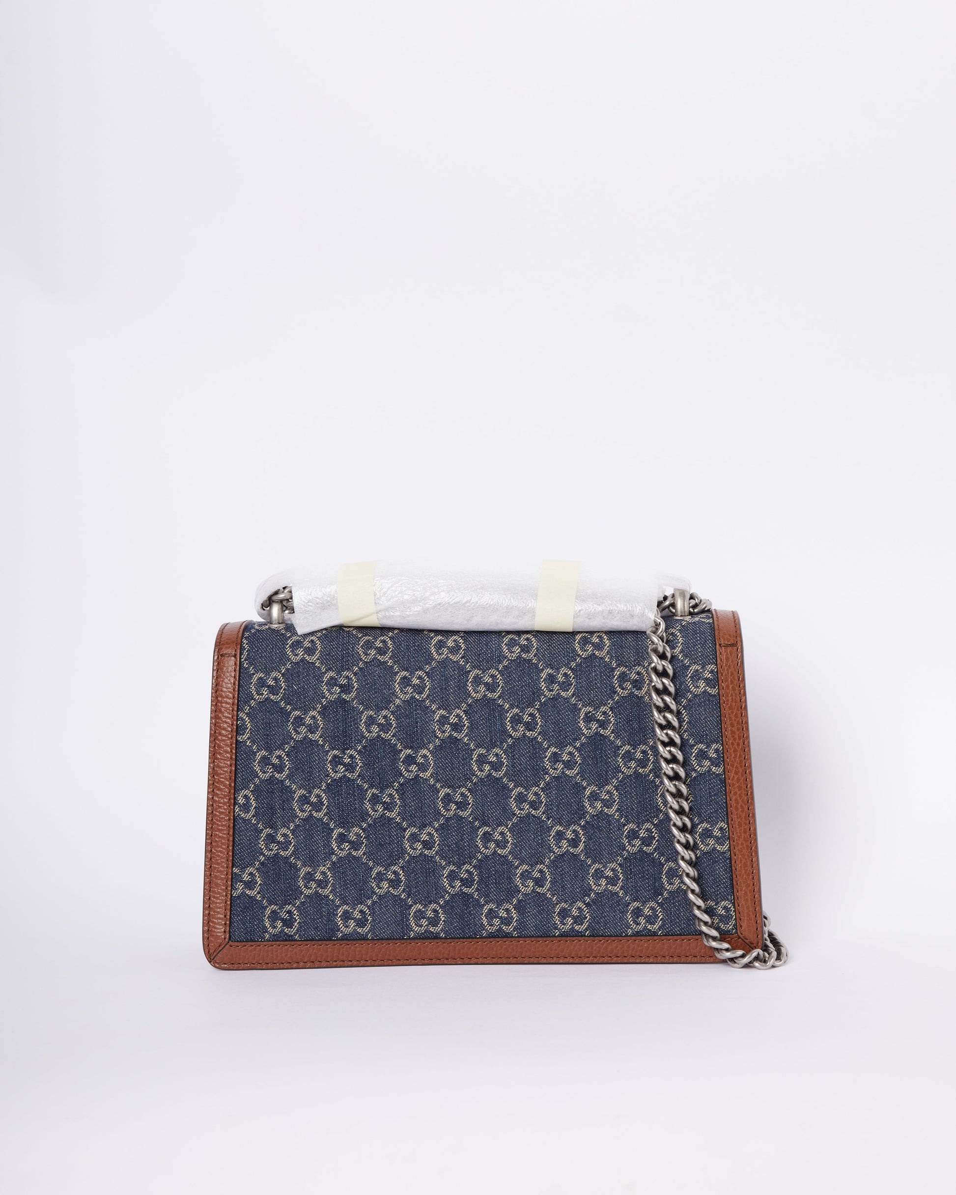 Gucci Lou Monogram Chain Leather Shoulder Bag