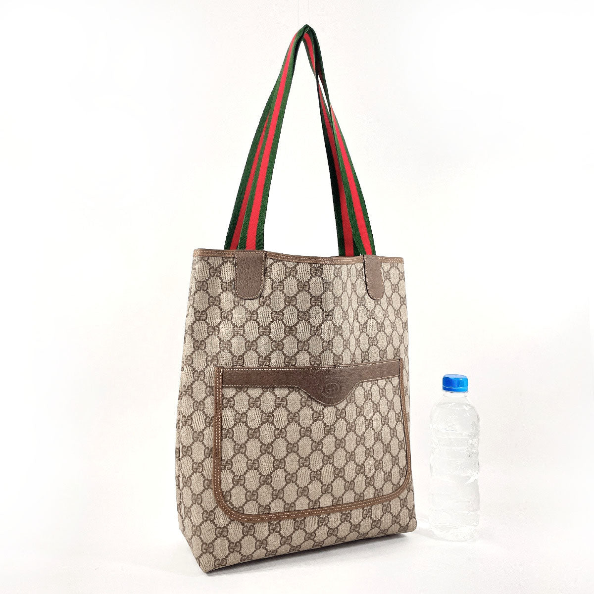 GUCCI Tote Bag 002?E39?E6487 GG Supreme Canvas Brown vintage Sherry line unisex Used