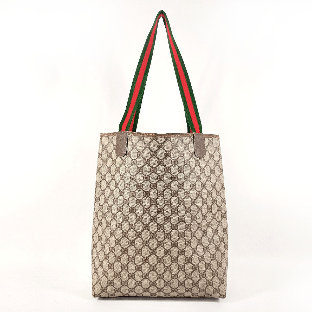 GUCCI Tote Bag 002?E39?E6487 GG Supreme Canvas Brown vintage Sherry line unisex Used