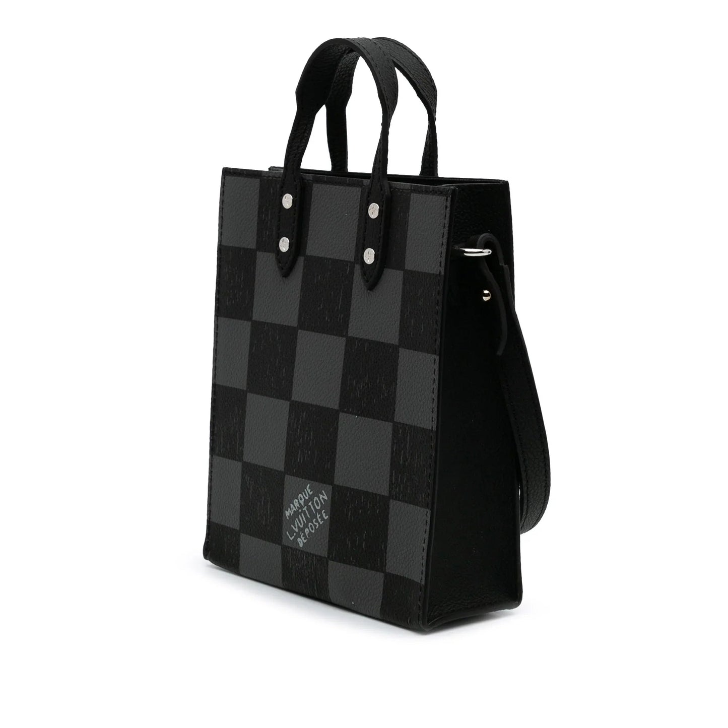 Black Louis Vuitton Damier Checkerboard Sac Plat XS Satchel