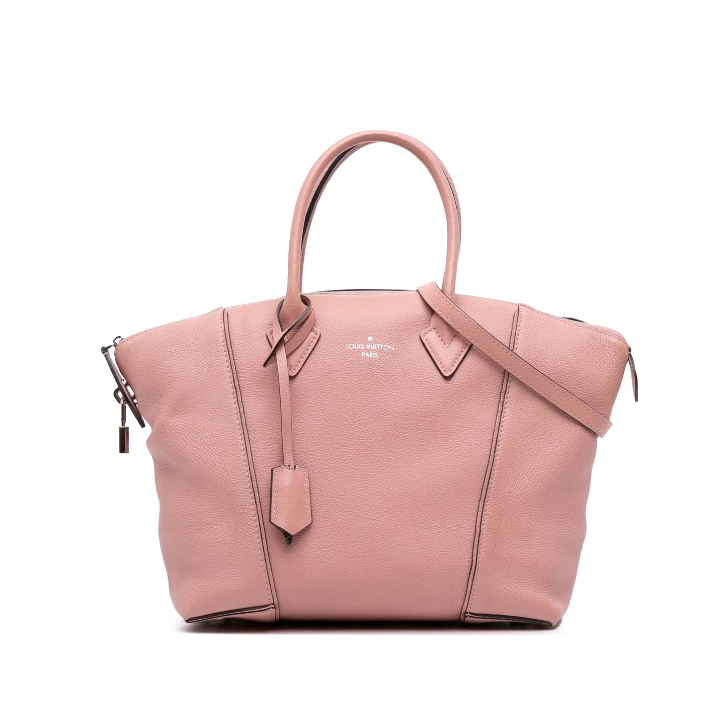 Pink Louis Vuitton Taurillon Soft Lockit MM Satchel