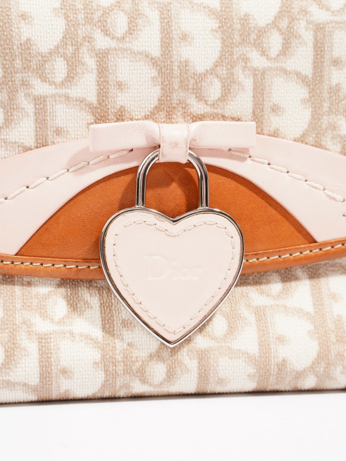 Christian Dior Romantic Shoulder Bag Beige / Pink Canvas