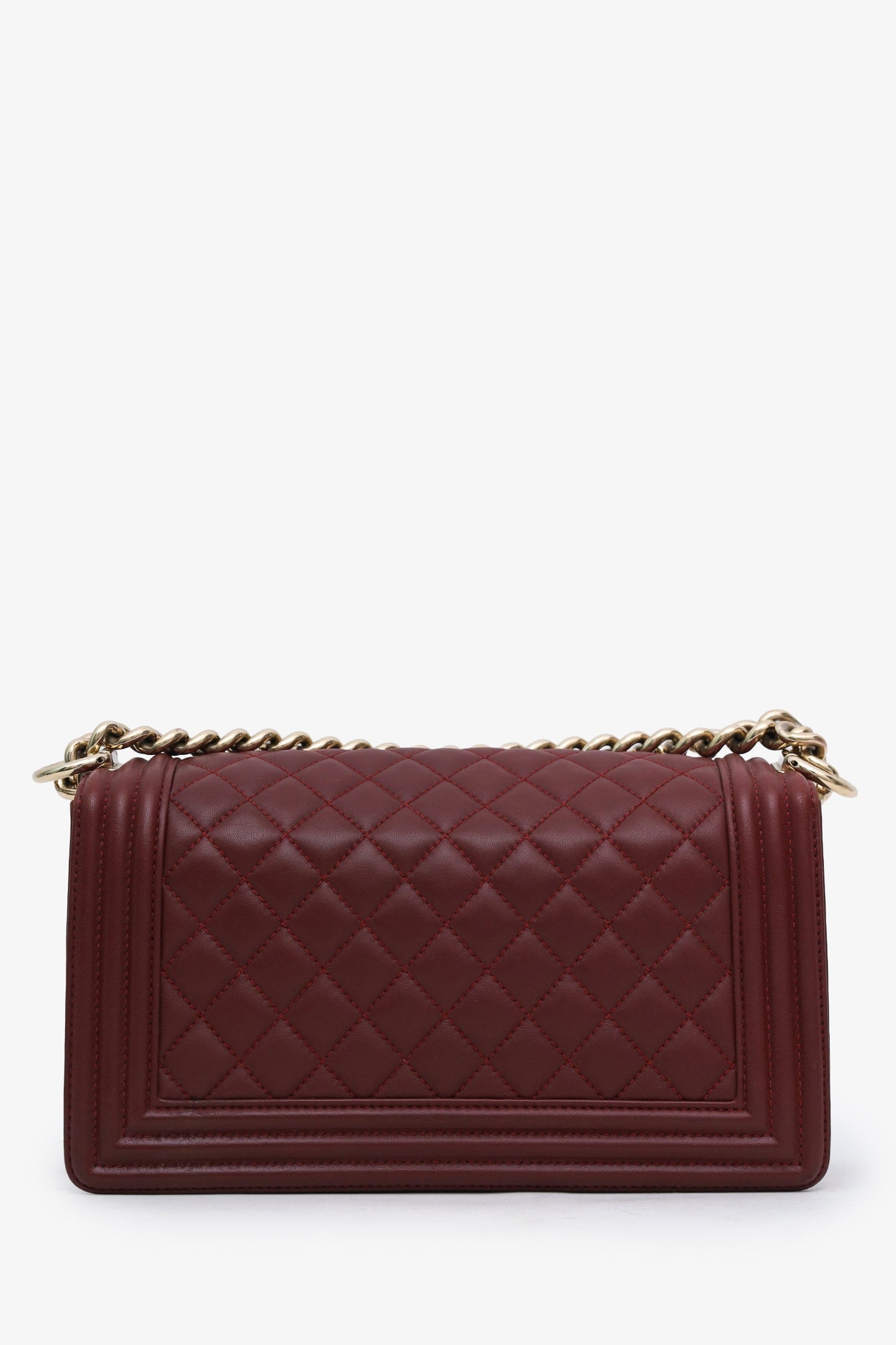 Chanel™ 2022 Burgundy Lambskin Medium Boy Bag GHW