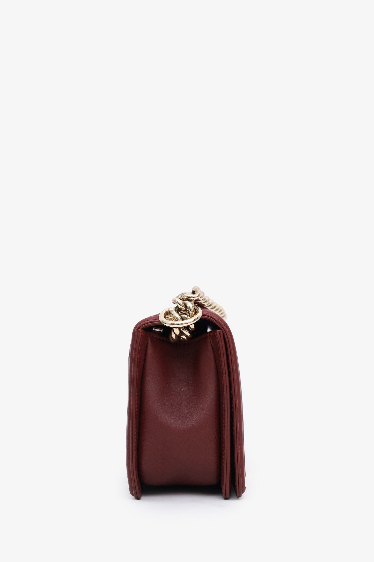 Chanel™ 2022 Burgundy Lambskin Medium Boy Bag GHW