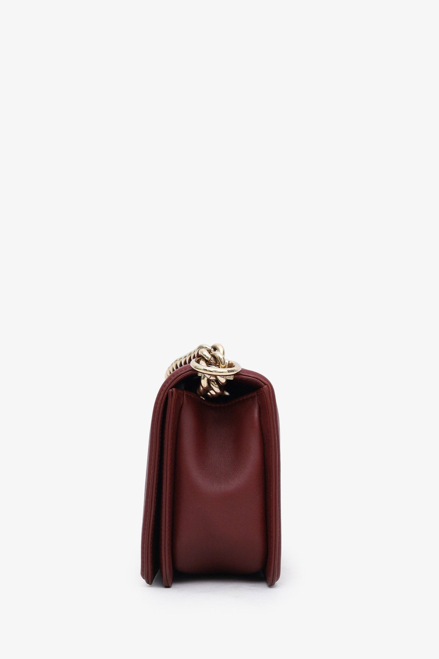 Chanel™ 2022 Burgundy Lambskin Medium Boy Bag GHW