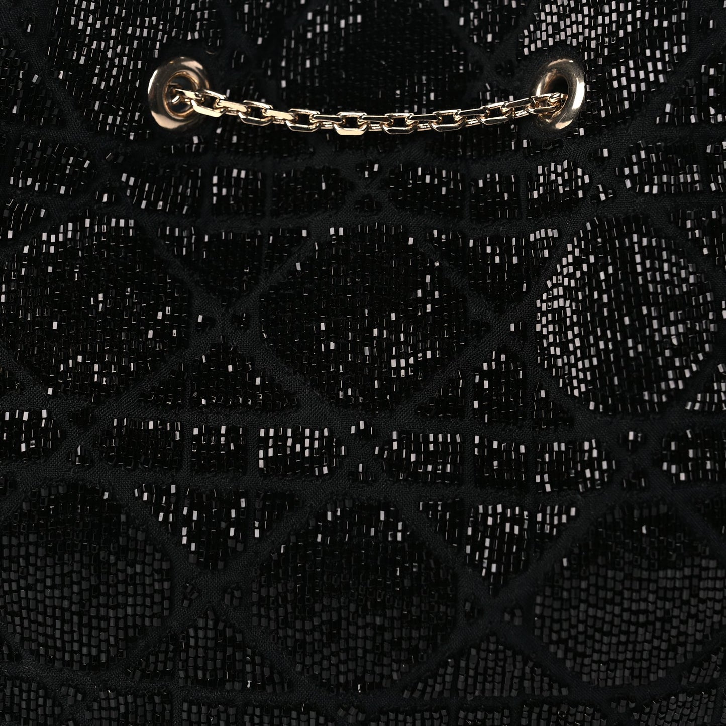 Christian Dior Embroidered Beaded Dream Bucket Bag  Black