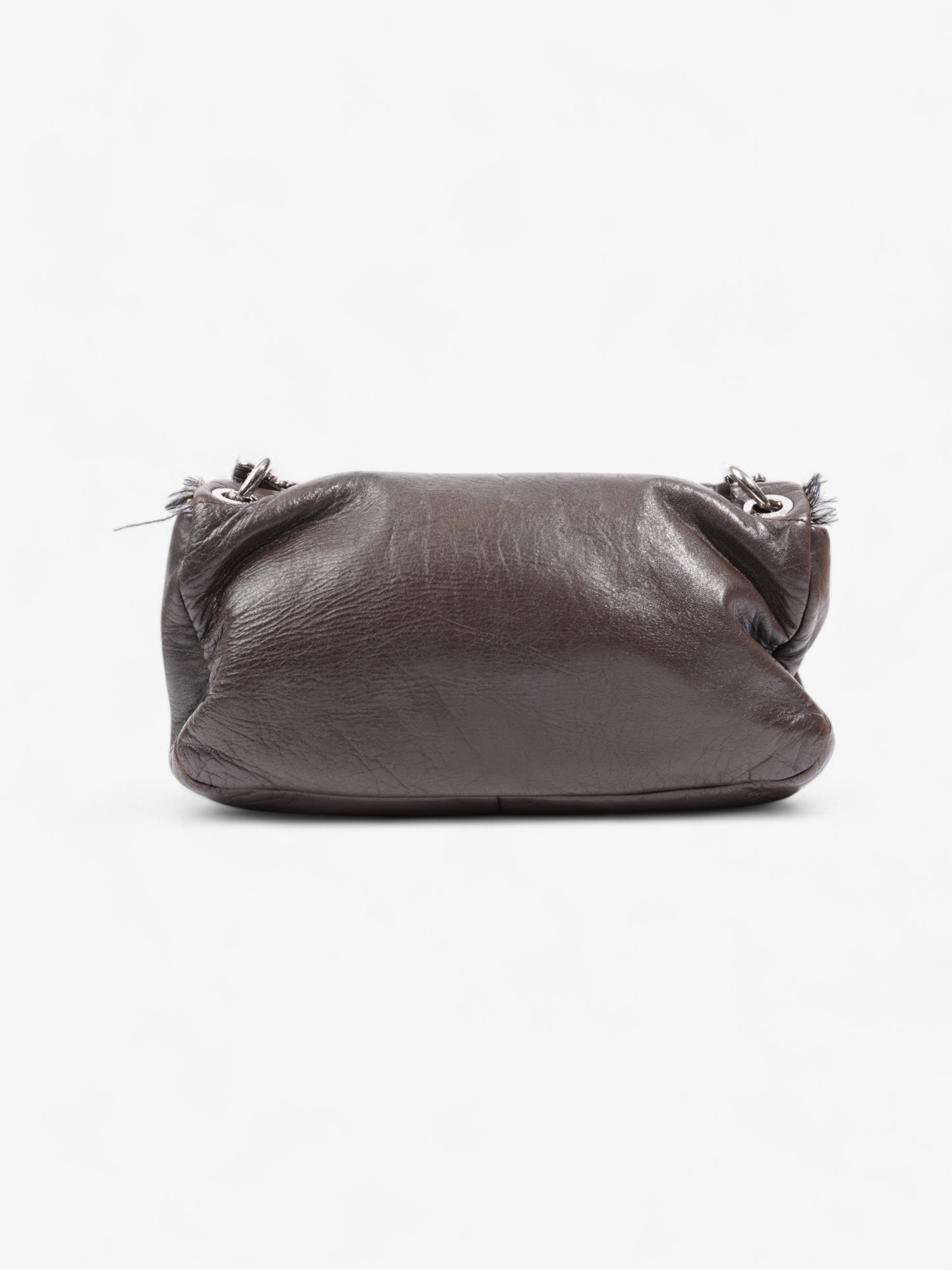 Chanel Funny Tweed Flap Bag Brown Lambskin Leather