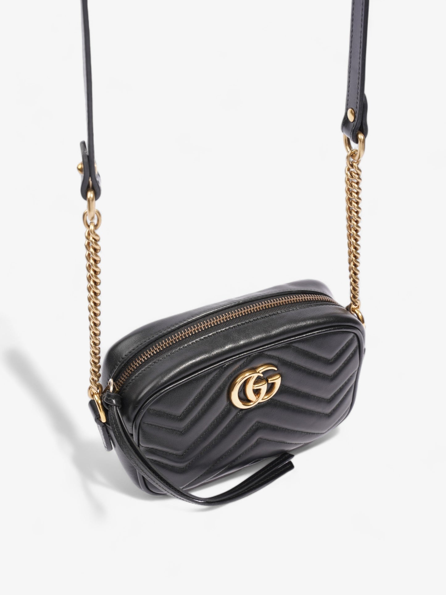 Gucci GG Marmont Black Matelasse Leather Mini