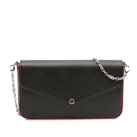 Black Louis Vuitton Epi Pochette Felicie Crossbody Bag