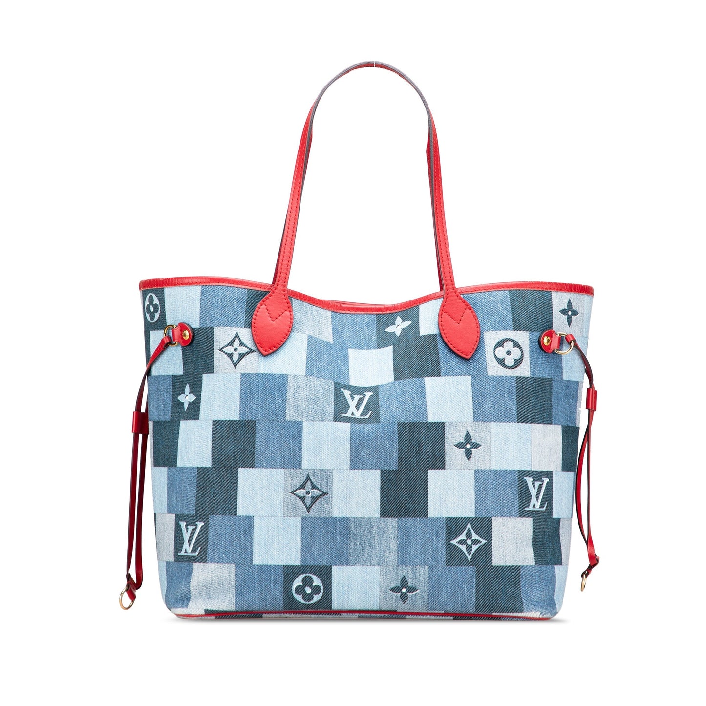 Blue Louis Vuitton Monogram Denim Patchwork Neverfull MM Tote Bag