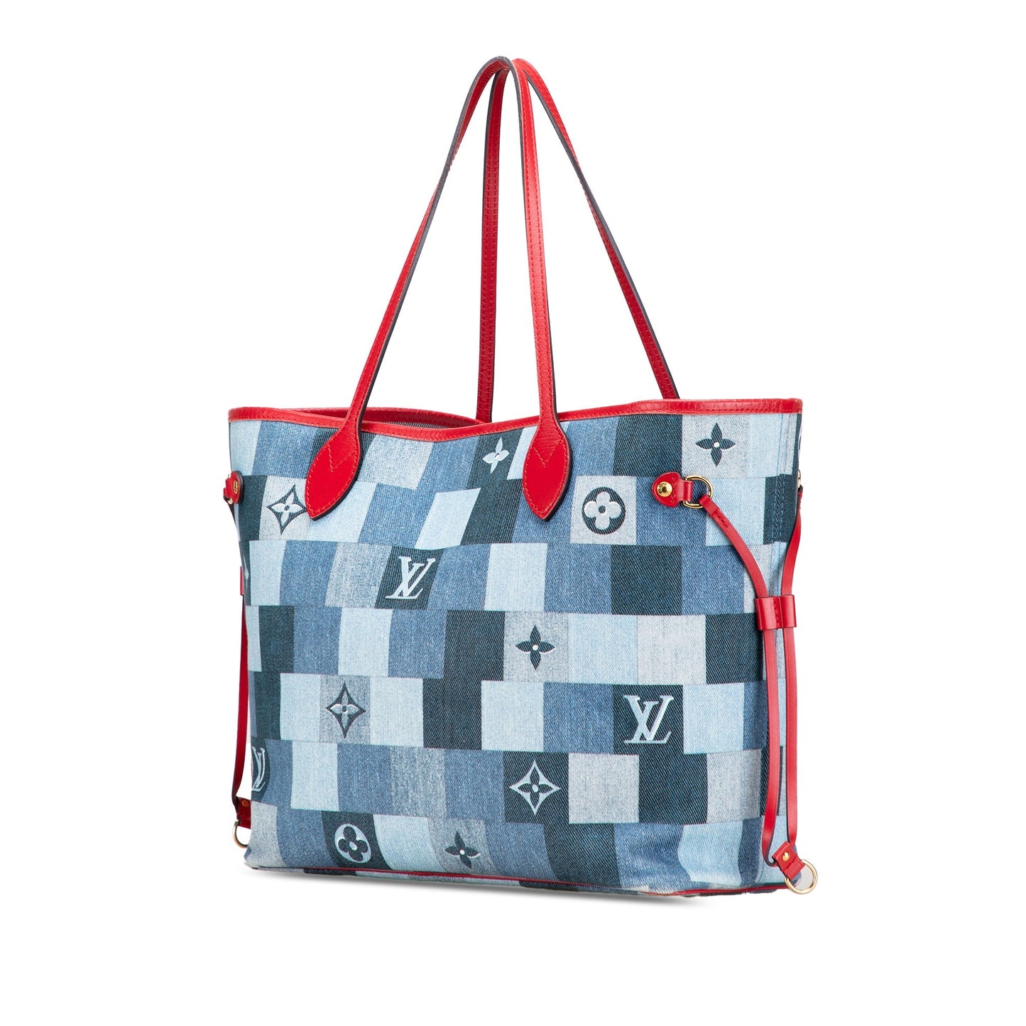 Blue Louis Vuitton Monogram Denim Patchwork Neverfull MM Tote Bag