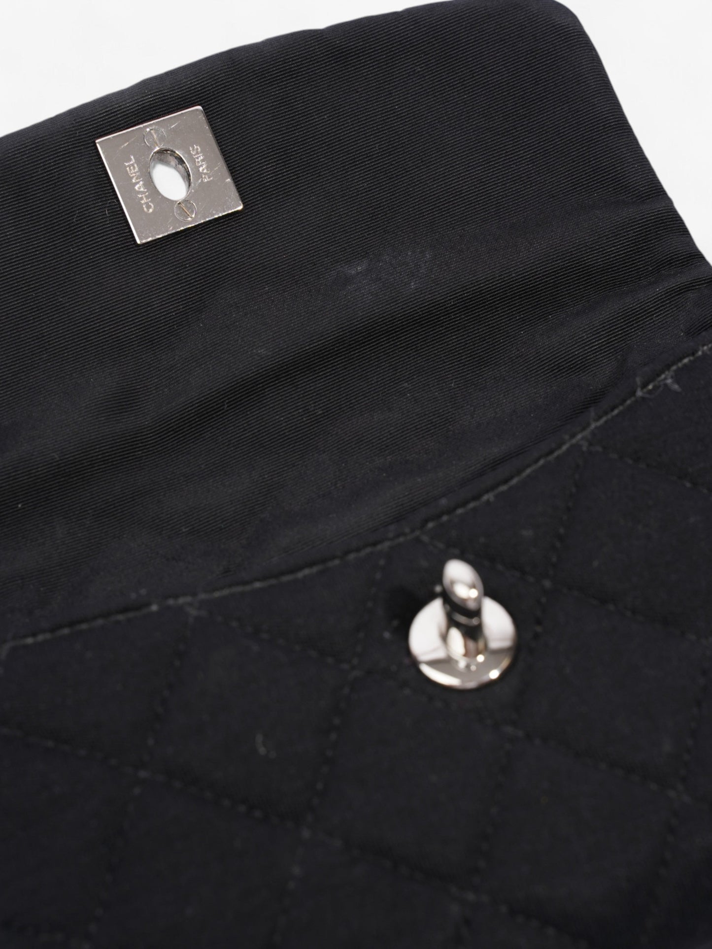 Chanel CC Flap Bag Black Cotton Mini