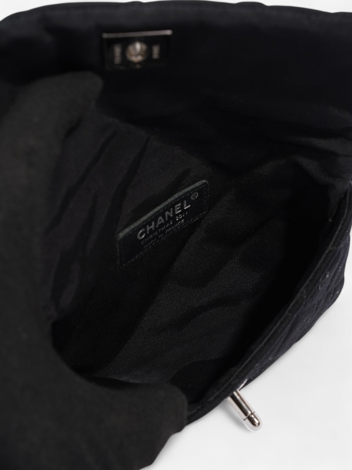 Chanel CC Flap Bag Black Cotton Mini