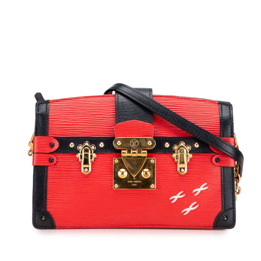 Red Louis Vuitton Epi Trunk Clutch Crossbody Bag