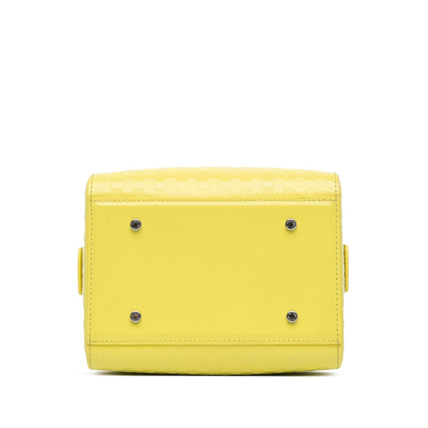 Yellow Louis Vuitton Damier Facette Speedy Cube PM Satchel