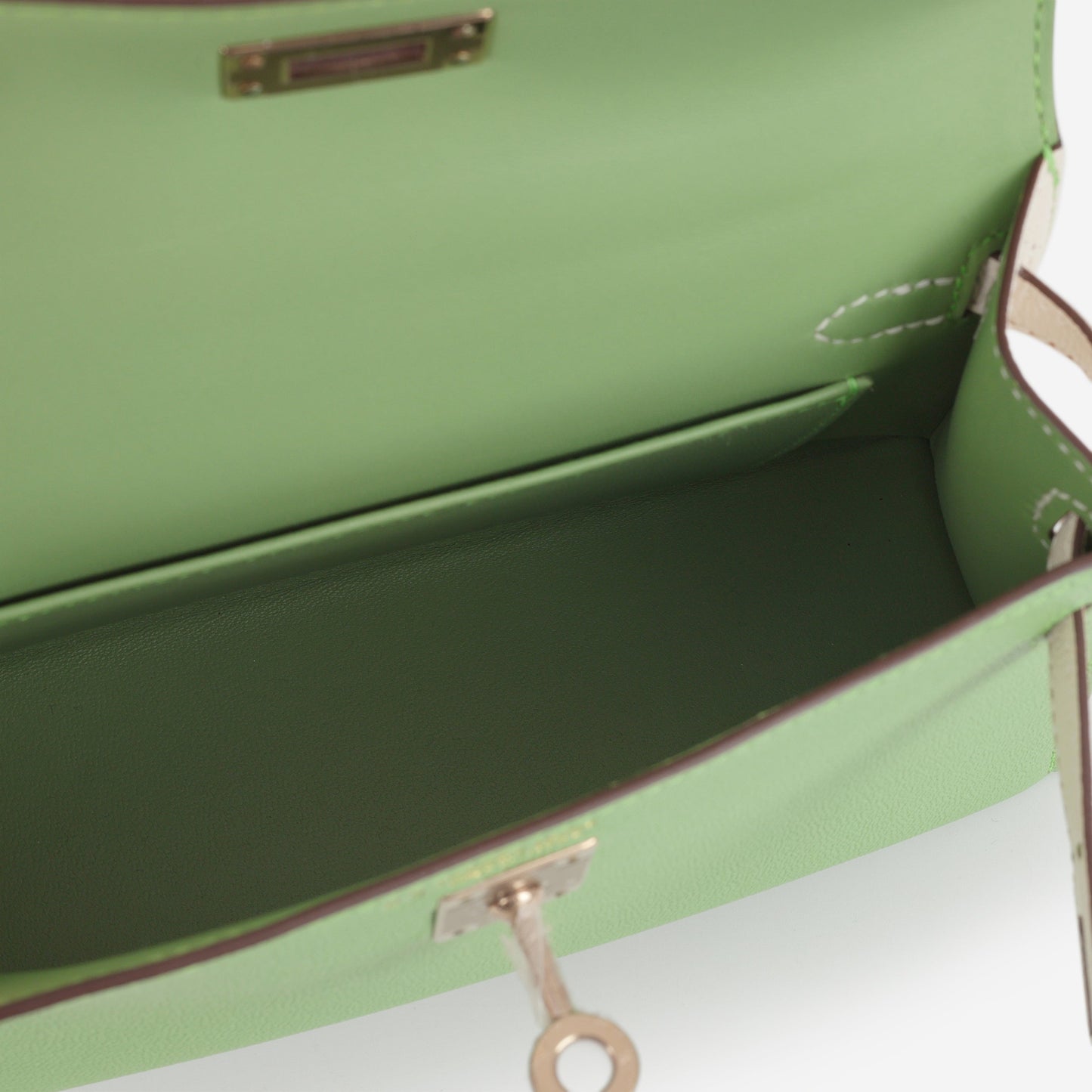Hermès HSS Mini Kelly 20 - Vert Criquet / Craie Chevre | Permabrass Hardware