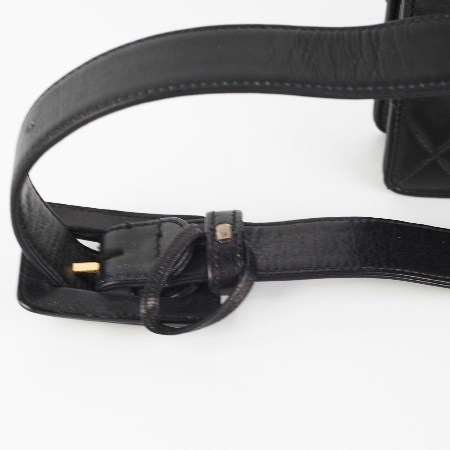 Chanel  Square Mini Black Lambskin Belt Bag Size 70
